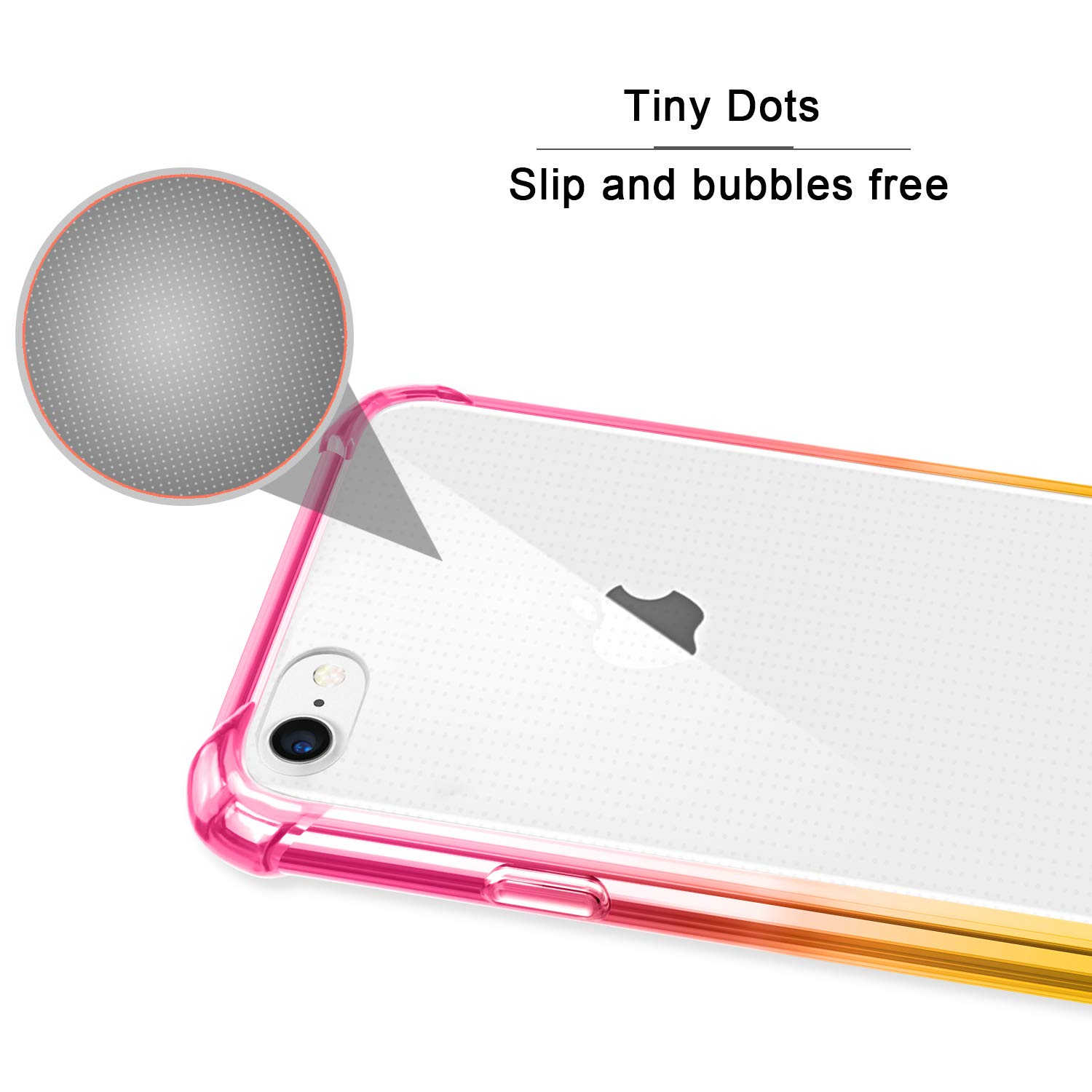 Premium Clear iPhone SE 2020/8/7 Case - Slim Shockproof Protective Cover with TPU Bumper & Hard PC Back | Anti-Scratch Cute Pink Gold Design for 4.7 Inch iPhones | Perfect for Everyday Use, Travel & Work Protection