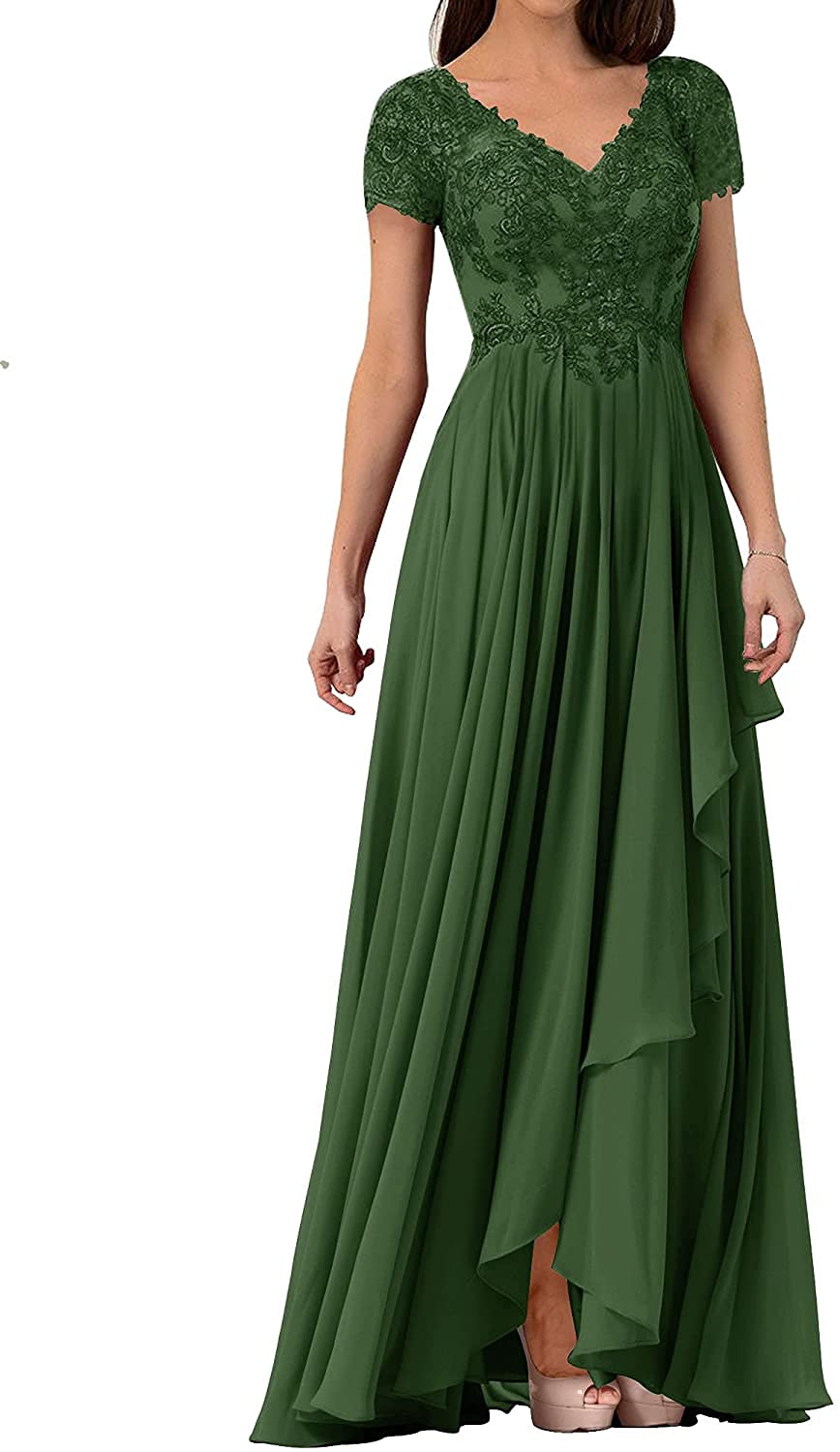 Elegant Lace Mother of The Bride Dresses for Women - V-Neck Chiffon Formal Evening Gown | Perfect for Weddings, Galas & Special Occasions