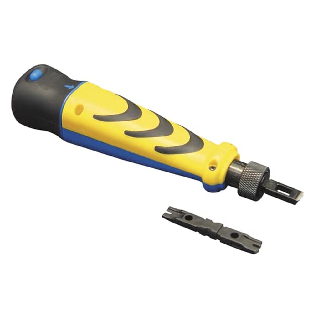 ICC - 110 and 66 Punch Down Tool for Wiring Blocks, Patch Panels & Connectors - Single Blade Impact Tool with High/Low Settings - Ergonomic Design & Included Blades - Perfect for Network Installations, Telecom Wiring & Data Center Setup