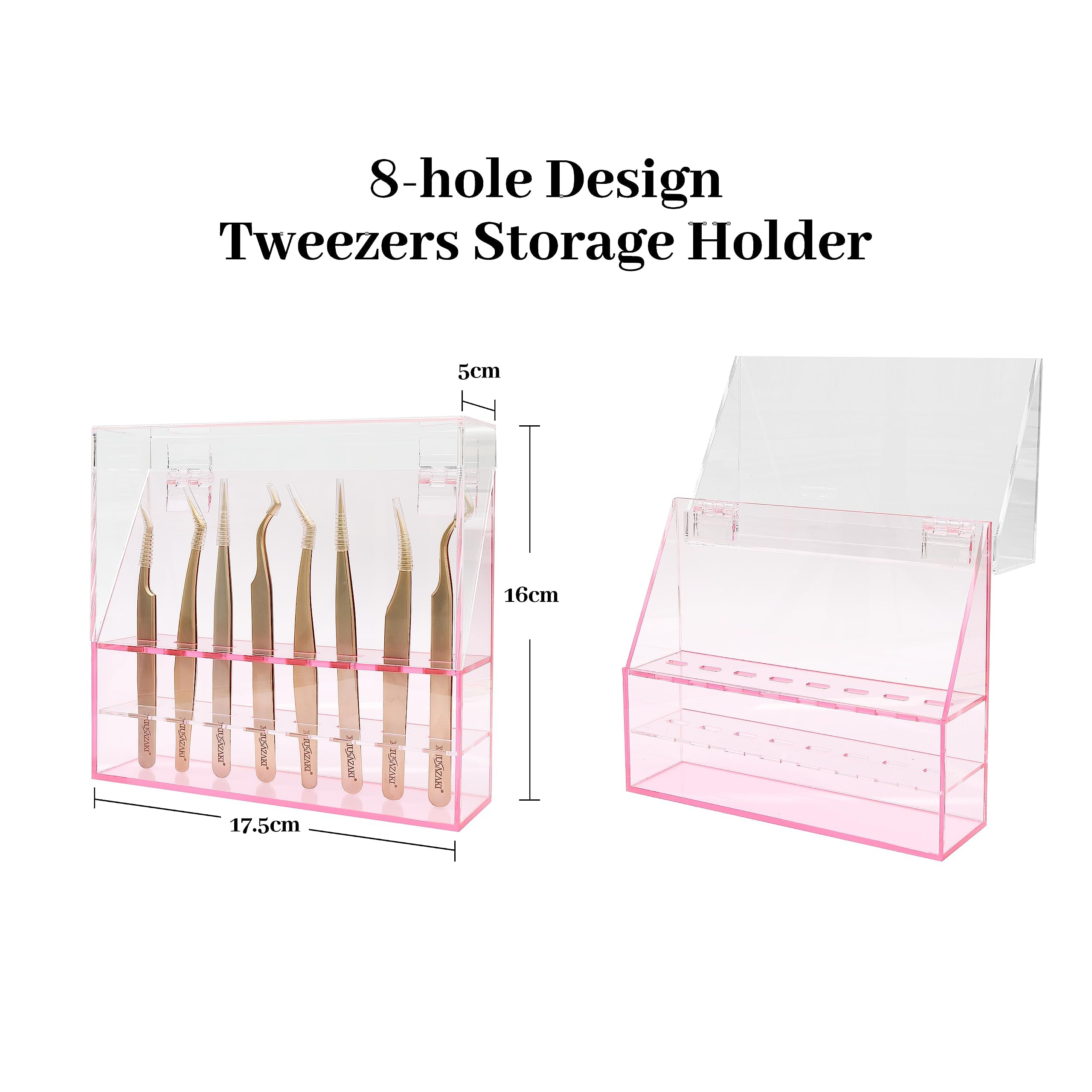 Professional 8-Hole Eyelash Tweezers Storage Box - White Organizer for Lash Extension Tools | Perfect for Salon, Spa & Home Beauty Kits