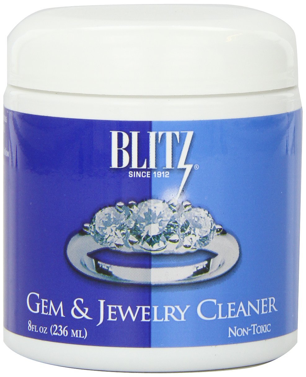 Blitz Gem and Jewelry Cleaner 8 oz - Professional Jewelry Cleaning Solution for Rings, Necklaces & Earrings - Safe for Gold, Silver & Diamonds - Perfect for Home & Travel Use