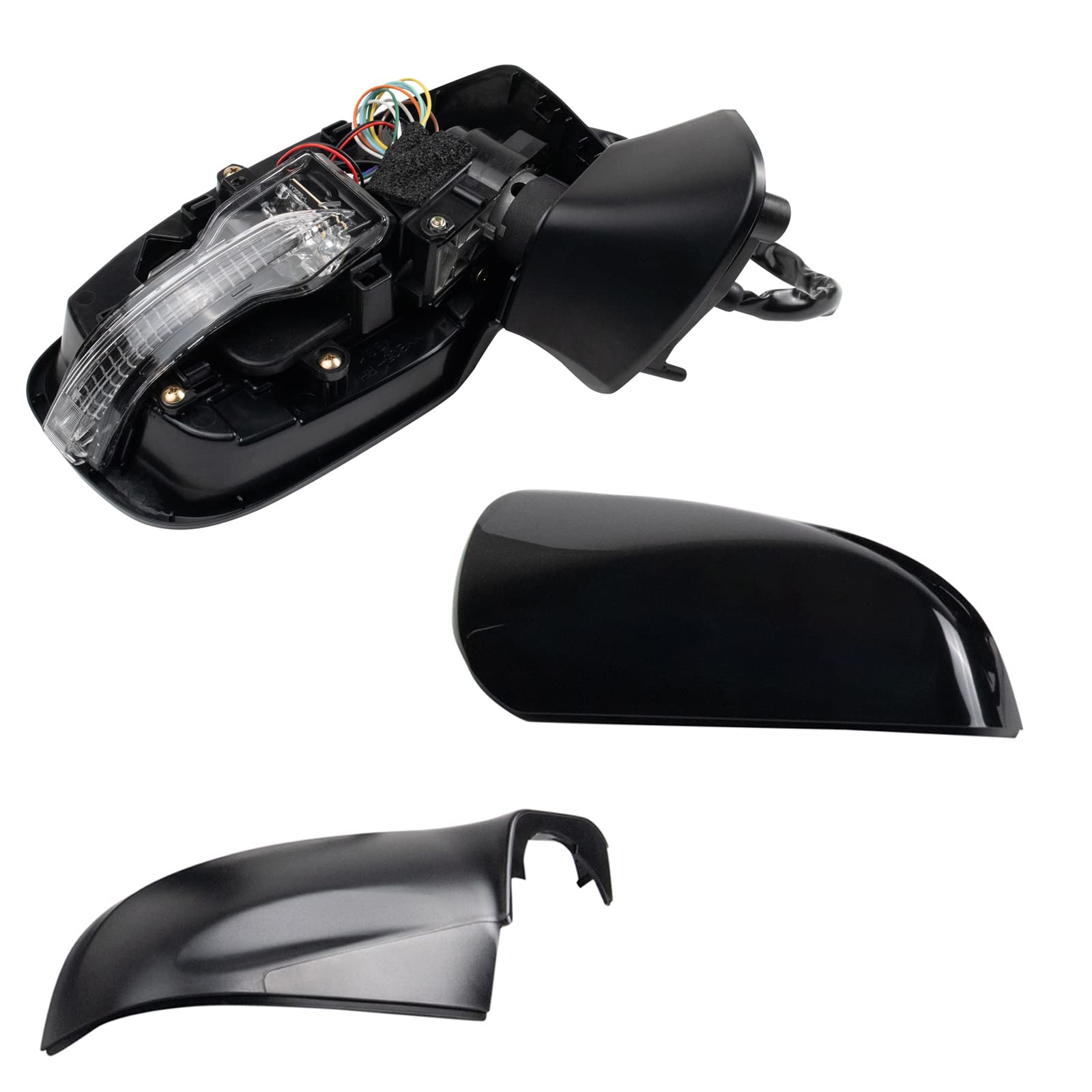 TRQ Right Side Mirror with Heated Glass, Housing, Turn Signal & Blind Spot Indicator - Compatible with 2017-2019 Subaru Impreza (SU1321158, SU1321179) - Perfect for Winter Driving & Enhanced Safety