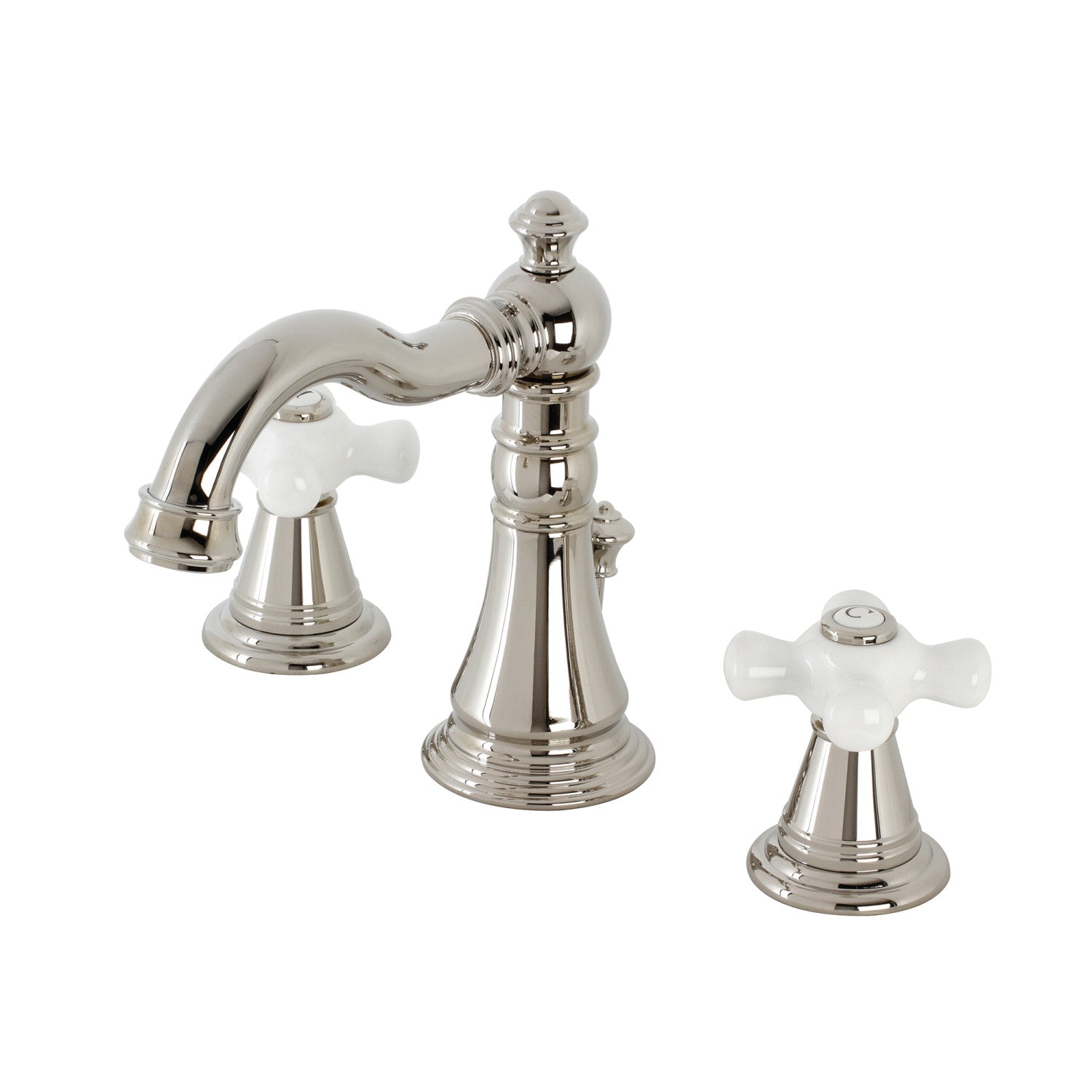 American Classic FSC1979APX 3-Hole Widespread Bathroom Faucet with Brass Pop-Up Drain - Polished Nickel Finish - Perfect for Modern Vanities and Bathroom Renovations
