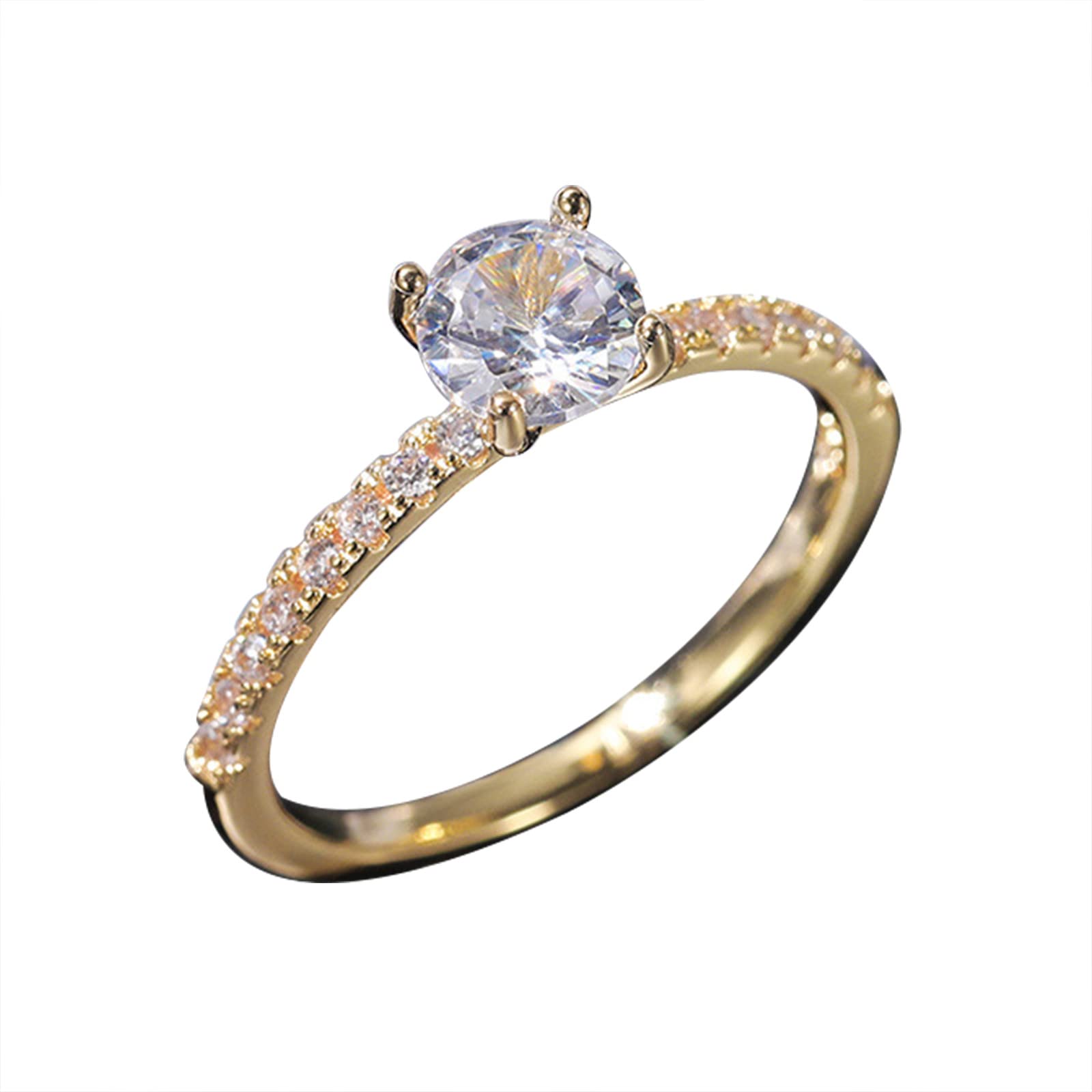 Elegant Women's Zirconia Diamond Engagement & Wedding Ring Set - Sparkling Cubic Zirconia Bridal Jewelry for Proposals, Anniversaries & Special Occasions