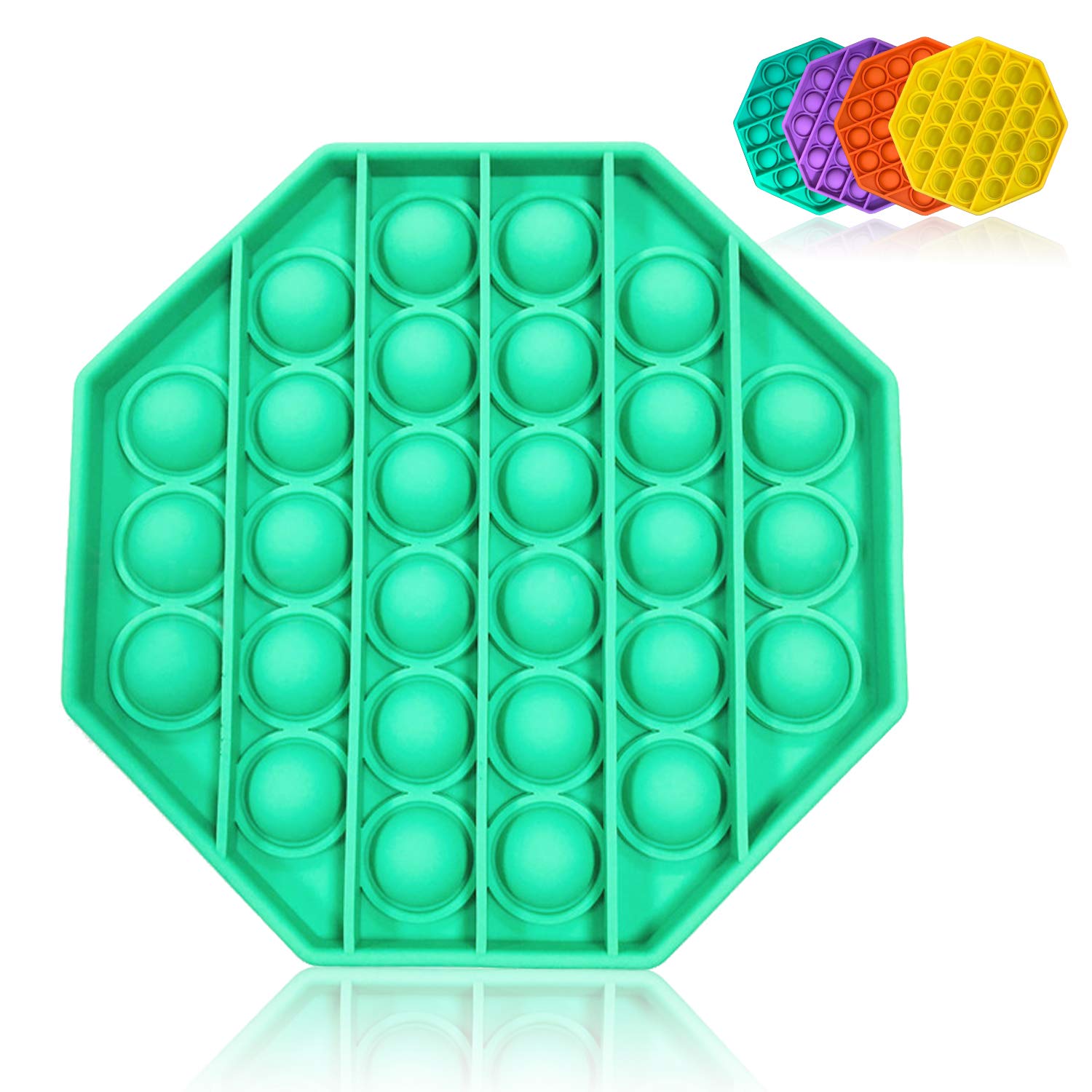 Wonido Push Pop Bubble Fidget Sensory Toy - Stress Relief Autism ADHD Anxiety Toy for Kids & Adults, Silicone Octagon Sensory Popper for Focus & Relaxation - Perfect for Classroom, Office, Travel & Home Use