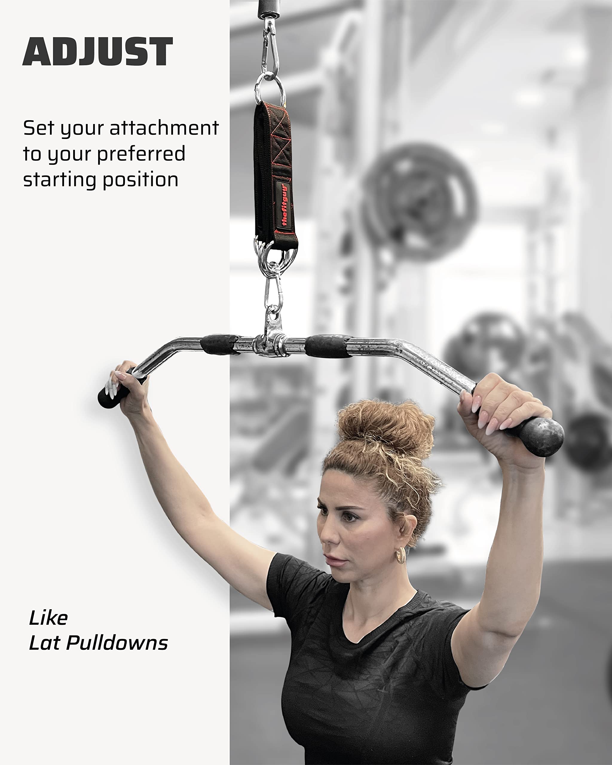 Premium Ergonomic Single Tricep Rope & 2 Multi-Function Straps for Cable Machine Attachments (Includes 5 Durable Metal Snap Hooks) - Perfect for Home Gym, CrossFit, and Strength Training Workouts