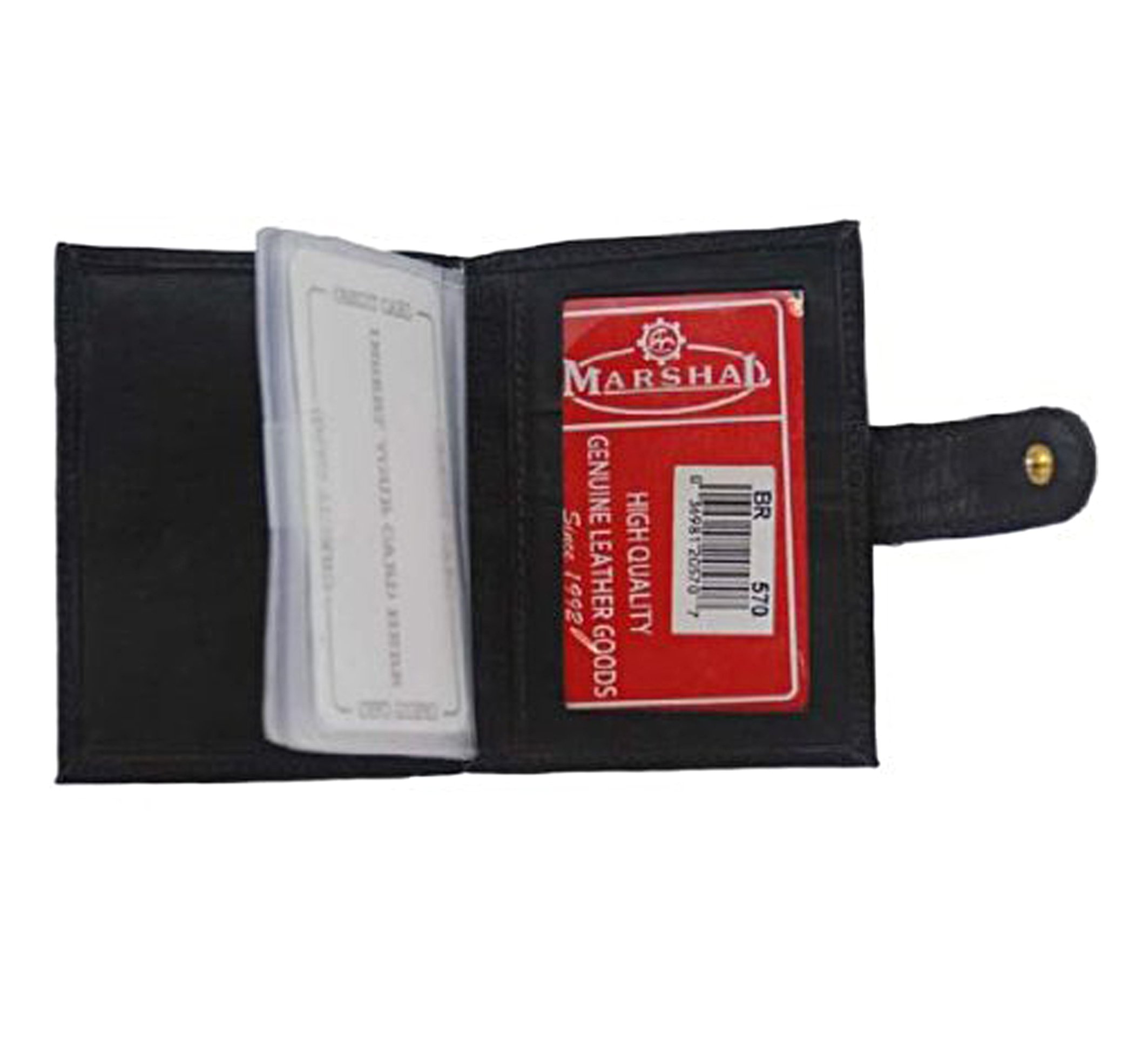Premium MARSHAL Genuine Cowhide Leather Credit Card Holder - Slim RFID Blocking Brown Wallet for Men & Women - Perfect for Travel, Business & Everyday Use