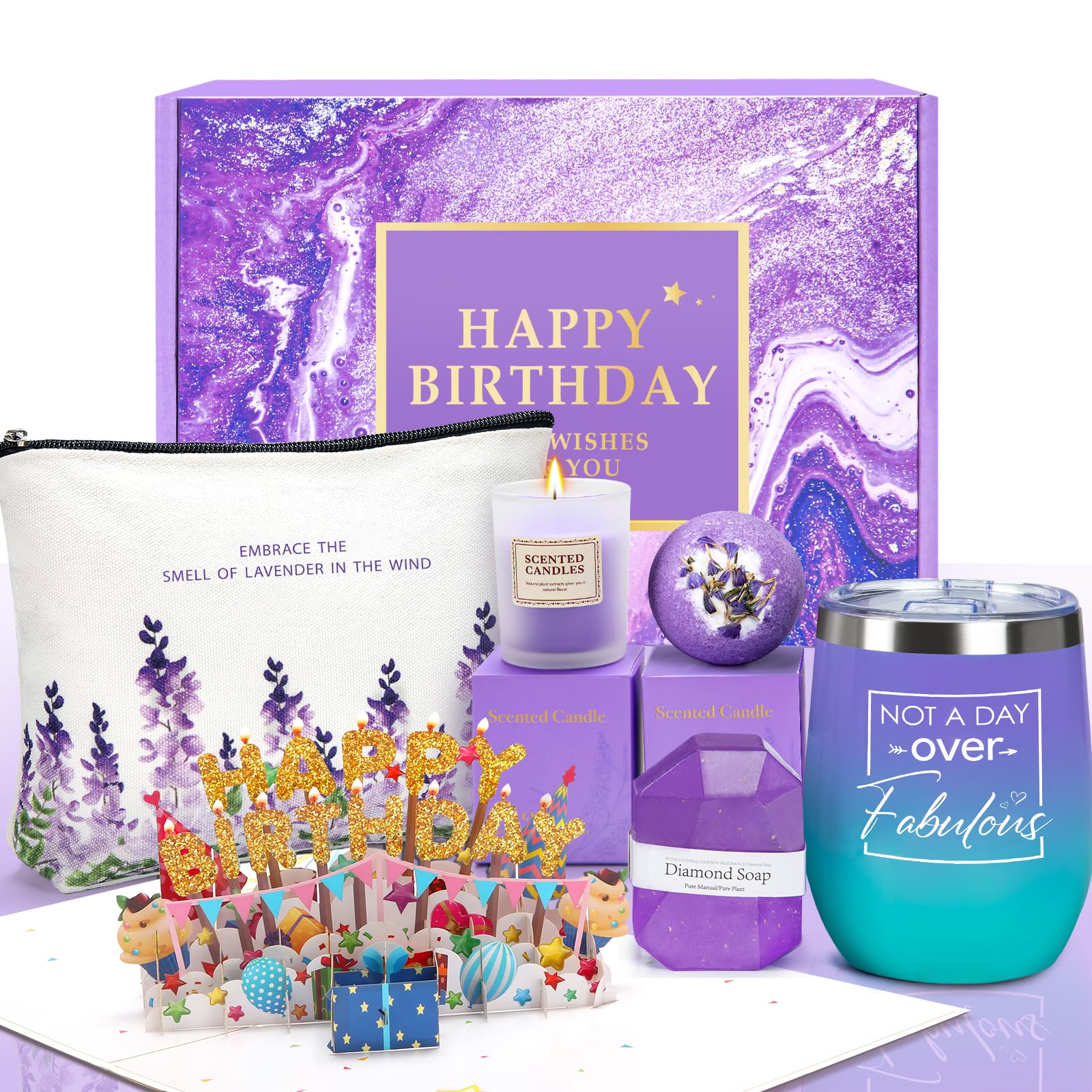 Unique Birthday Gifts for Women - Thoughtful Present for Mom, Best Friend, Sister or Daughter | Spa Gift Basket with Birthday Card | Perfect for Relaxing Bath Time & Special Occasions