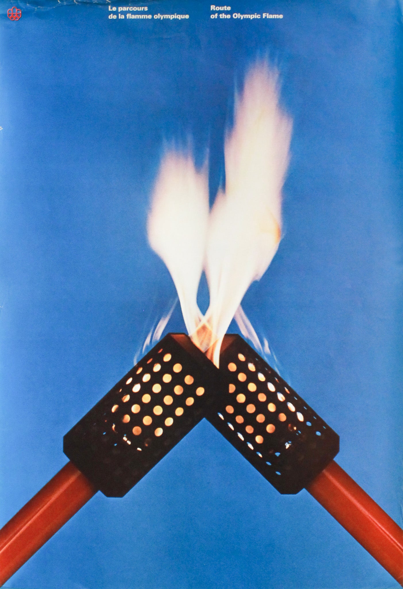 1976 Montreal Olympics Official Poster - Route of the Olympic Flame Double-Sided Collectible | Vintage Sports Memorabilia for Home & Office Decor