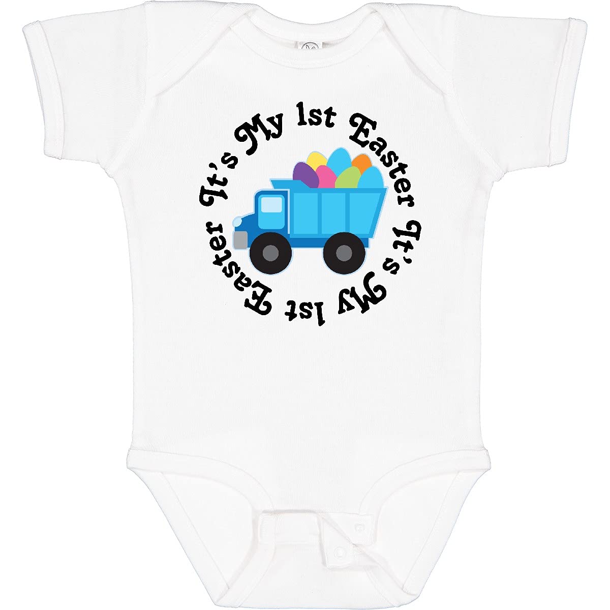 Inktastic 1st Easter Egg Truck Baby Bodysuit - Cute Easter Outfit for Infants & Toddlers - Perfect for Easter Photos, Family Gatherings & Holiday Celebrations