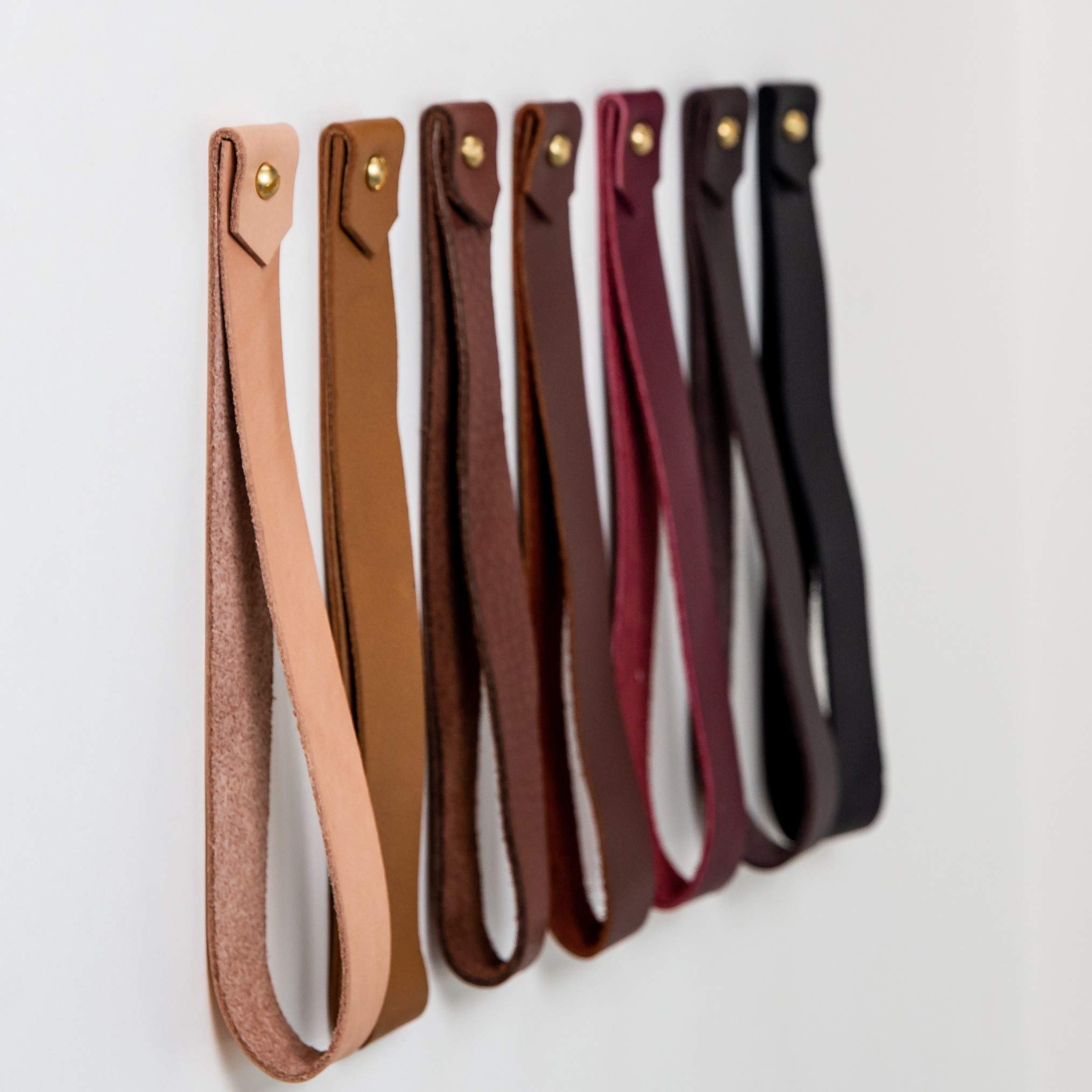 KEYAIIRA - Large Leather Wall Hook, Minimalist Wall Hanging Strap for Towels, Scarves & Coats - Decorative Storage Hanger for Bathroom, Bedroom & Entryway Organization