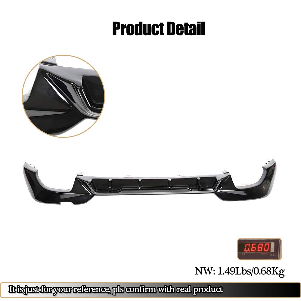 MCARCAR Rear Diffuser for BMW 3 Series G20 320i 330i M Sport Sedan 2019-2020 | Gloss Black Lower Bumper Lip Spoiler Body Kit | Enhances Aerodynamics & Sporty Look for Street Racing & Car Shows