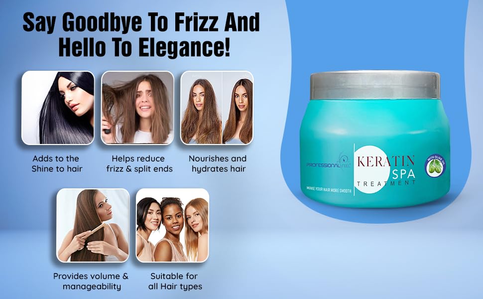 Professional Keratin Hair Spa Treatment - 500g Deep Conditioning for Smooth, Repair & Shine - At-Home Salon Quality Hair Care for Damaged & Frizzy Hair - Perfect for Daily Use & Special Occasions