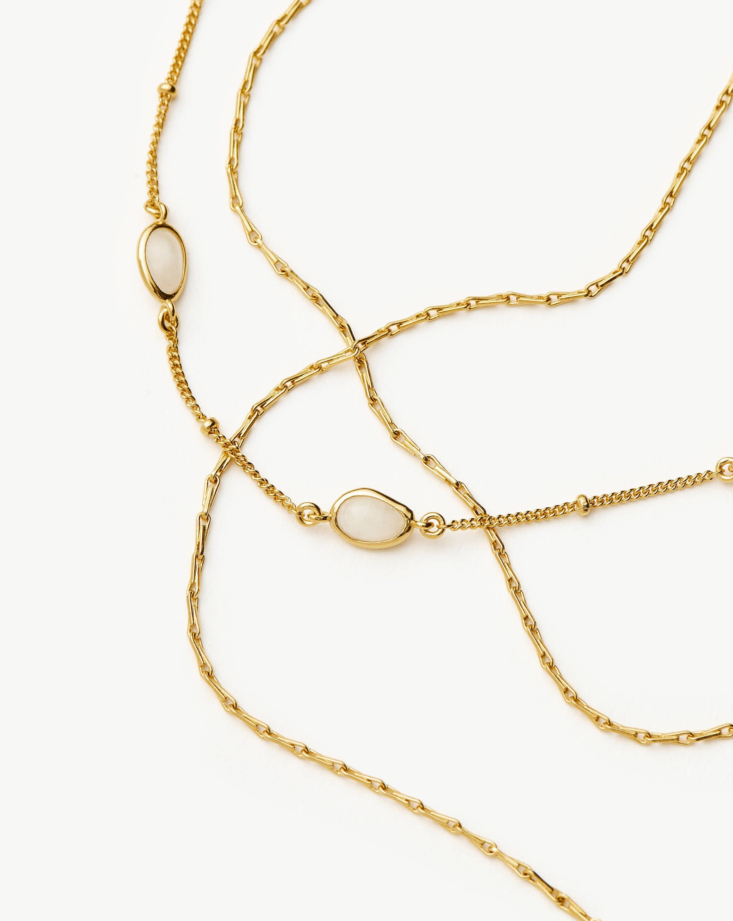 Magma & Twisted Double Chain Necklace Set - 18k Gold Vermeil Jewelry for Women | Perfect for Date Night, Parties & Special Occasions