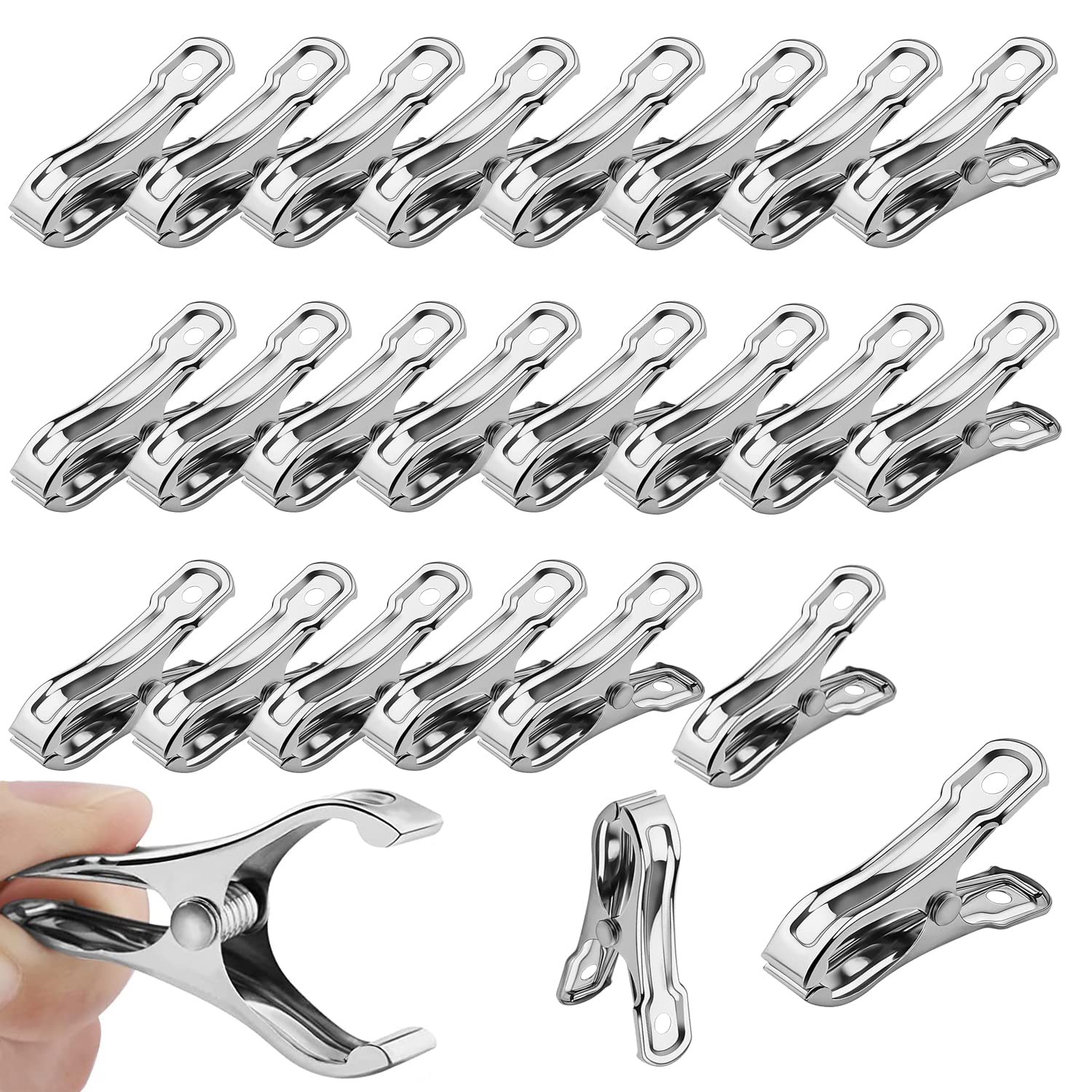 24 Pcs Heavy Duty Stainless Steel Greenhouse Clips - Garden Plant Support Clamps for Shading Net, Frame Fixing & Film Extension - Perfect for Greenhouse, Hydroponics, and Outdoor Gardening
