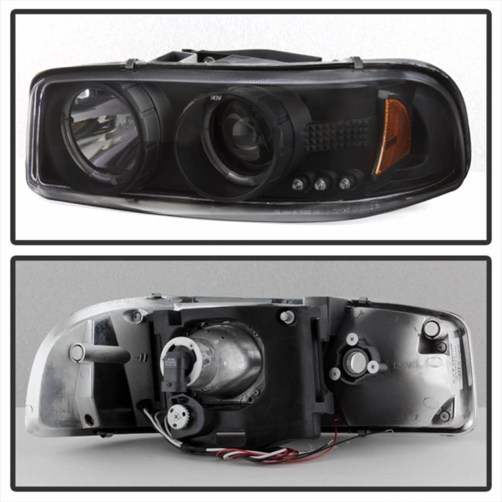 GMC Sierra 1500/3500 Classic 2007 LED Projector Headlights Pair - Black (5009357) | High-Performance Lighting for Night Driving & Off-Road Adventures