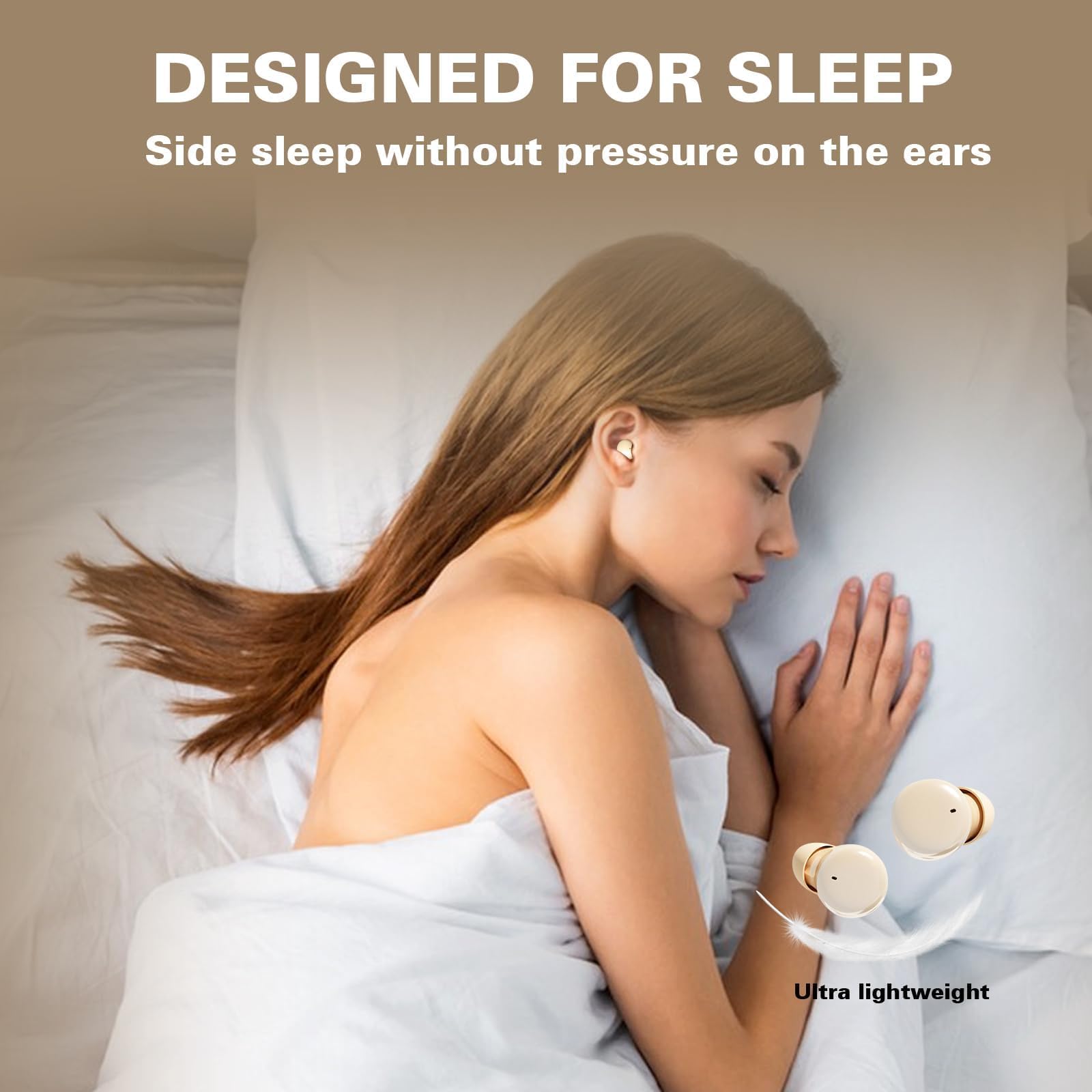 Wireless Sleep Earbuds for Side Sleepers - Smallest Invisible Bluetooth Earbuds with Noise Cancelling for Comfortable Sleeping | Perfect for Travel, Meditation & Nighttime Relaxation