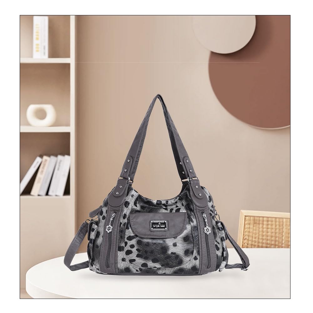 Angel Kiss Women's Large Shoulder Bag - Multipocket Faux Leather Hobo Tote Purse & Satchel for Work, Travel & Everyday Use