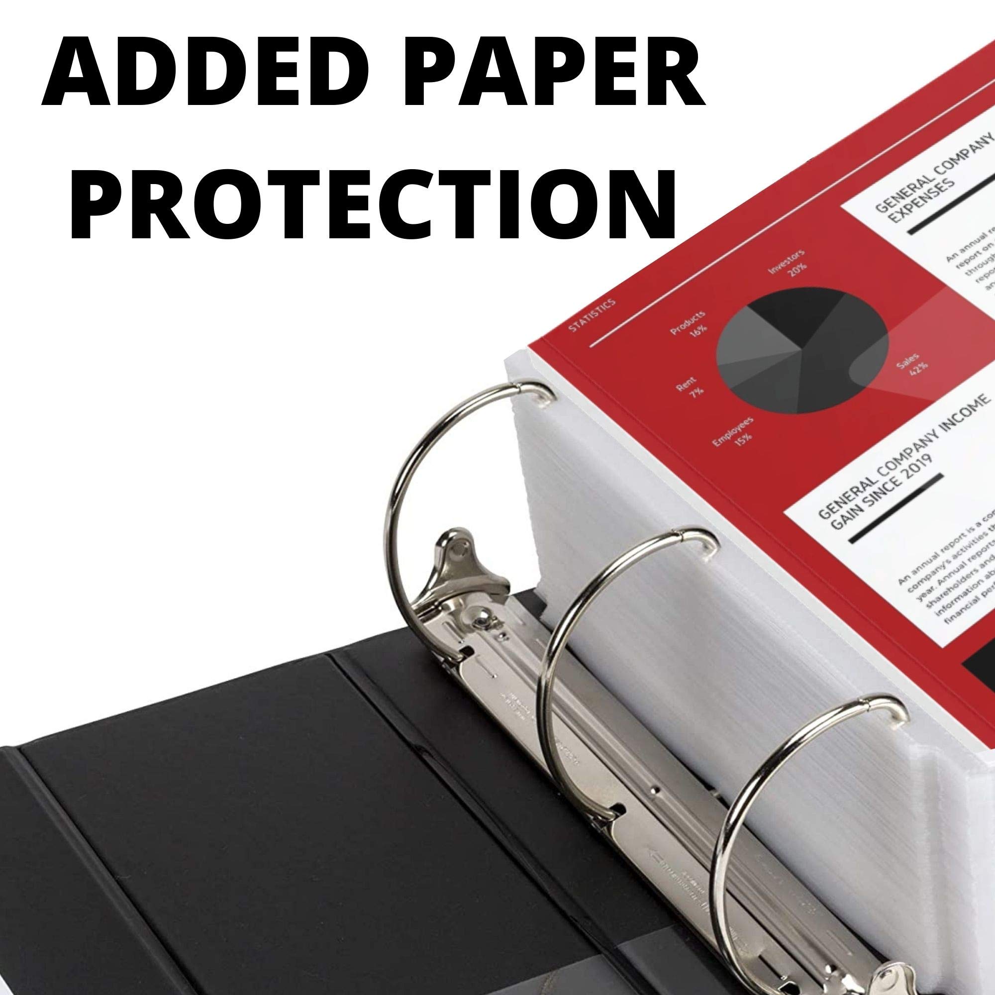 Performore 3 Ring Binder 5 Inch - Professional D Ring Binder with Clear View Cover, Holds 8.5 x 11 Standard Pages, Includes Pockets & Sheet Protectors (2 Pack Black) - Perfect for Office Presentations, School Projects & Document Organization
