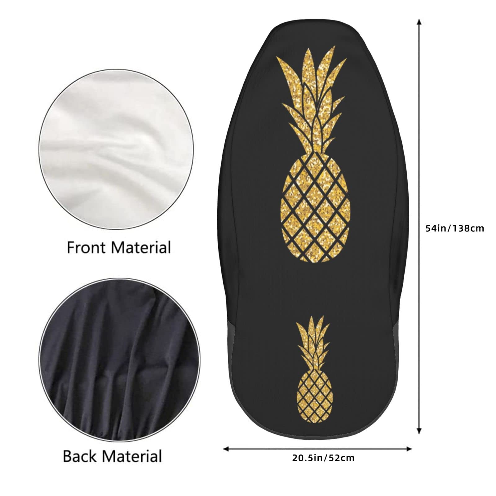 Delerain 2-Piece Pineapple Car Seat Covers - Universal Fit for Most Cars, SUVs, Sedans & Trucks | Waterproof & Anti-Slip Vehicle Interior Protector for Comfort & Style