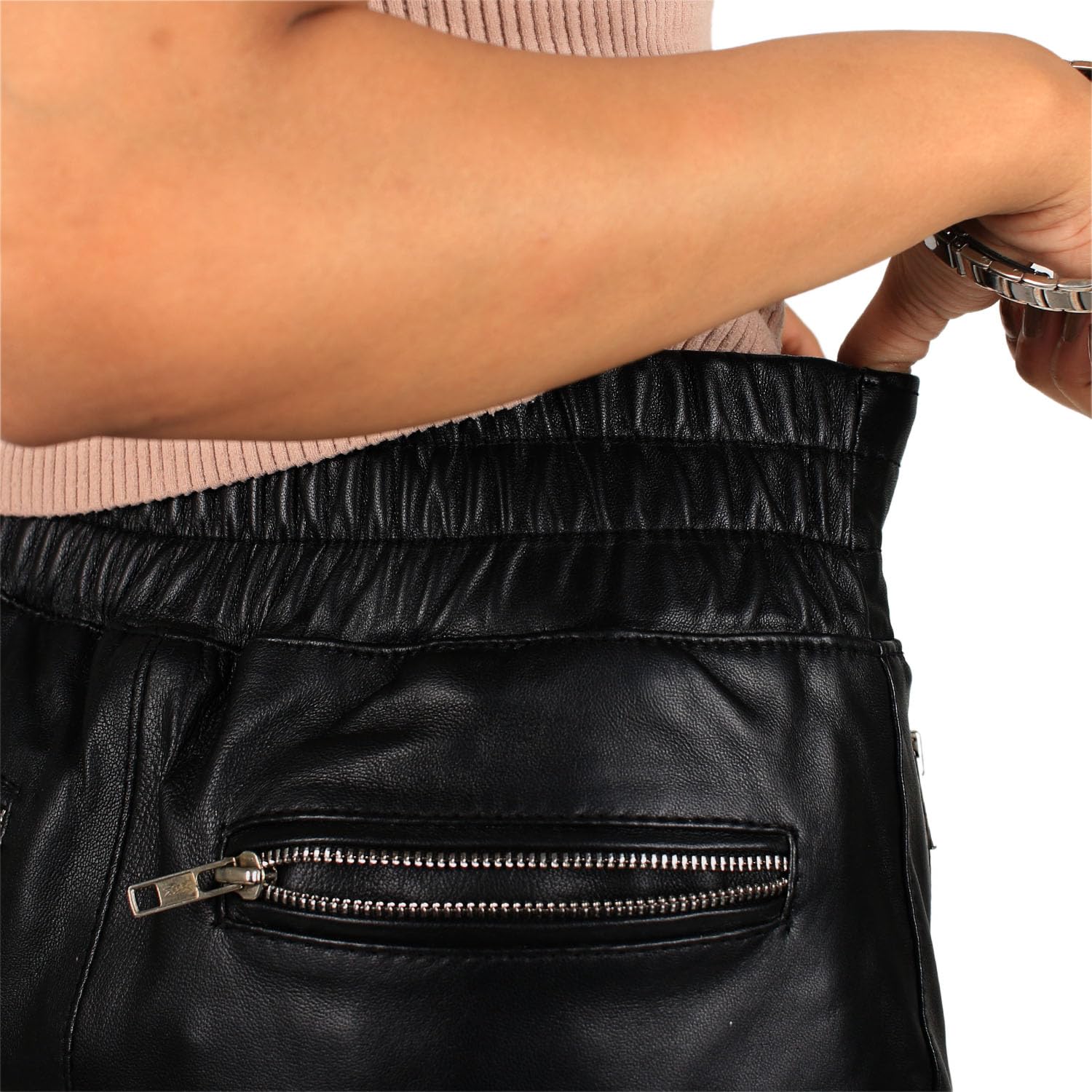 Laverapelle Women's Genuine Lambskin Leather Pants - Ankle Cut Black Leather Jeans for Fashion & Comfort | Perfect for Night Out, Date Night & Casual Wear