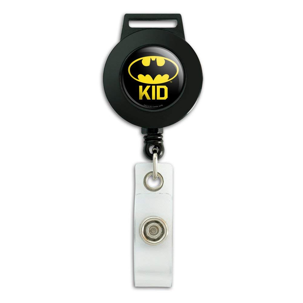 Batman Bat Kid Shield Logo Retractable Lanyard Reel - Badge ID Card Holder for Work, School & Events | Superhero Accessories for Fans & Collectors