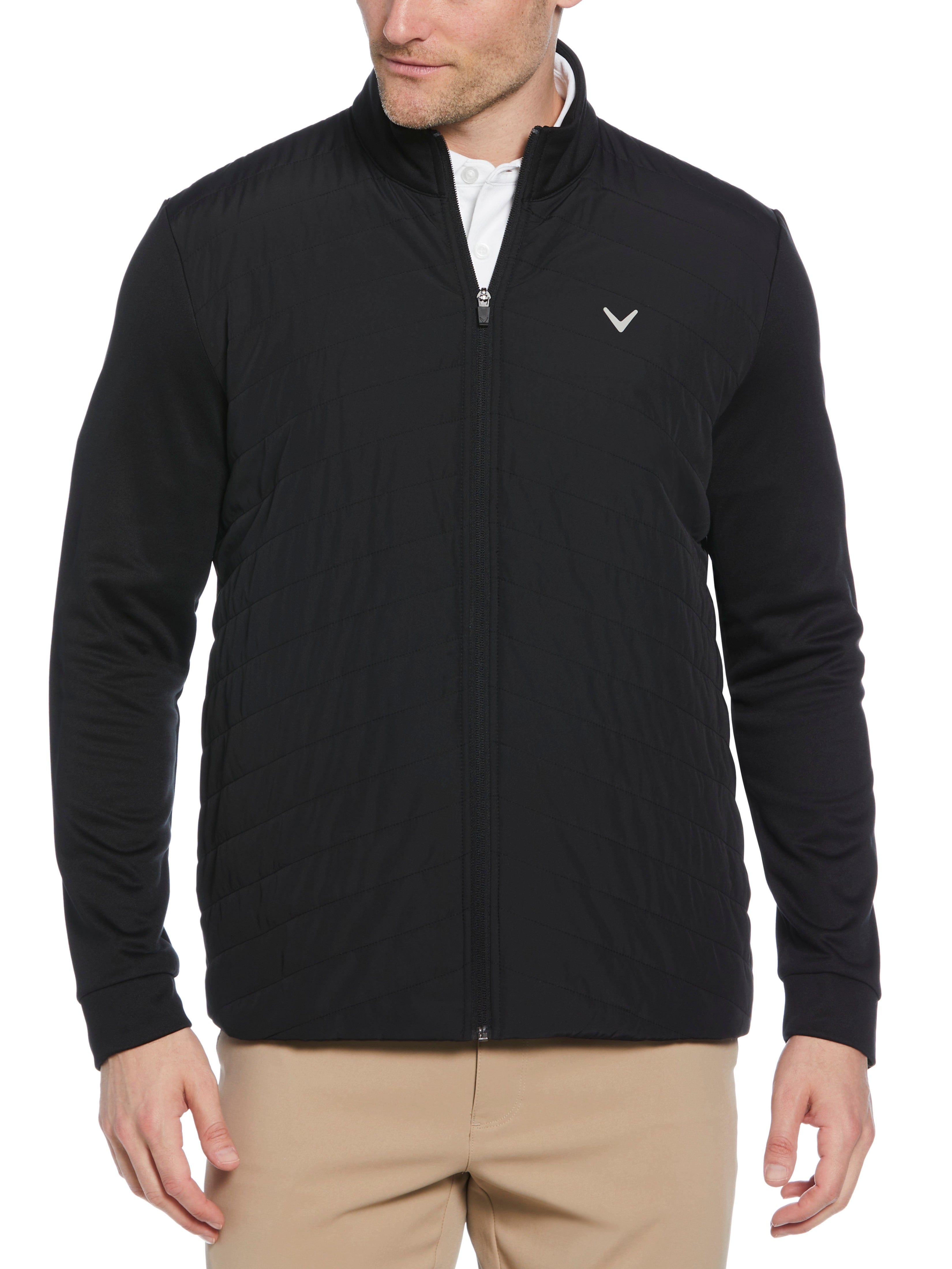Men's Quilted Puffer Jacket with Full Zip - Lightweight Winter Coat for Golf, Outdoor & Casual Wear - Water-Resistant Warm Jacket for Men