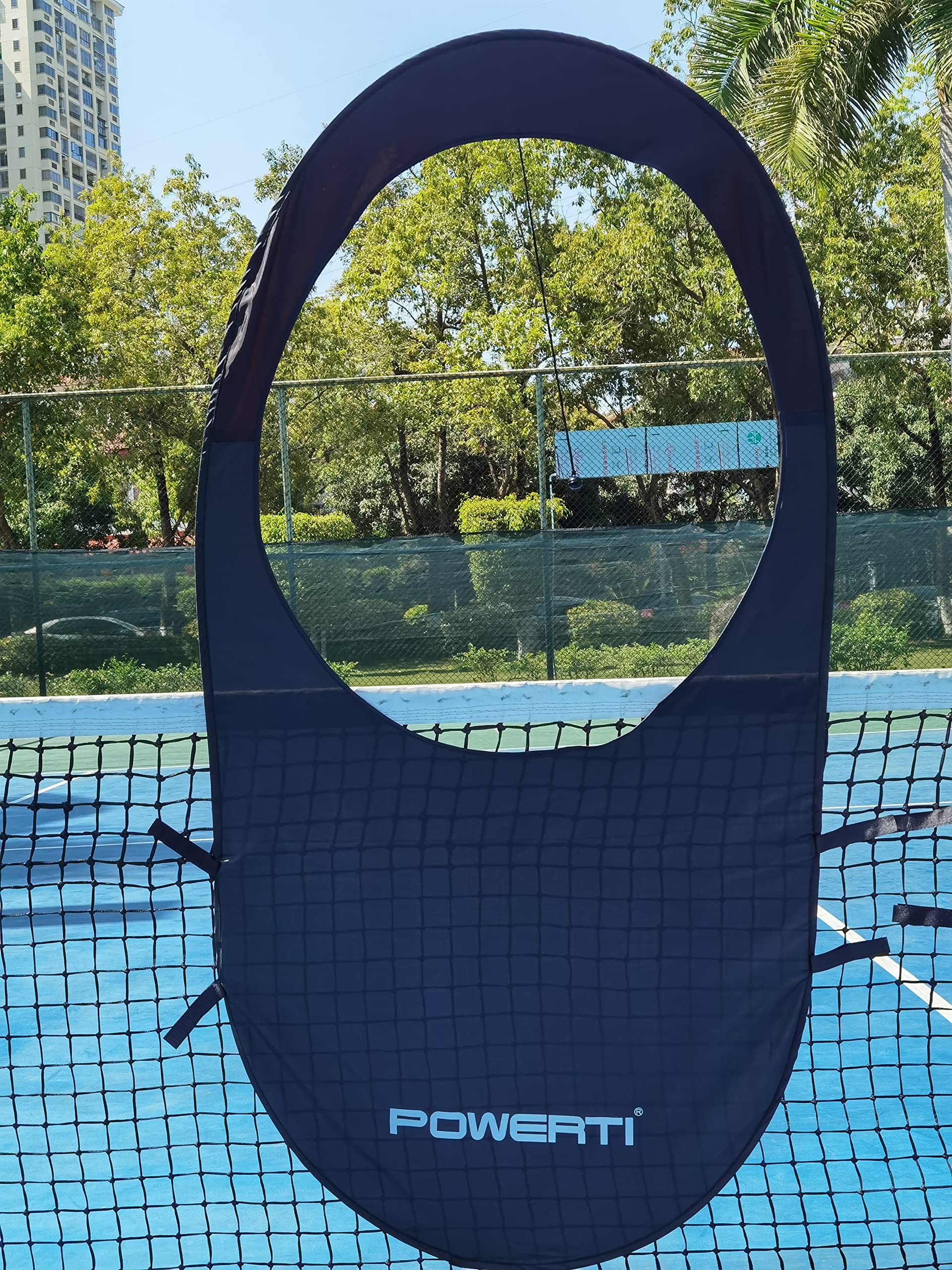 Foldable Pop-Up Tennis Training Targets with Velcro Straps - Black (Pack of 1) | Portable Practice Aids for Backyard Drills, Court Sessions & Solo Tennis Training