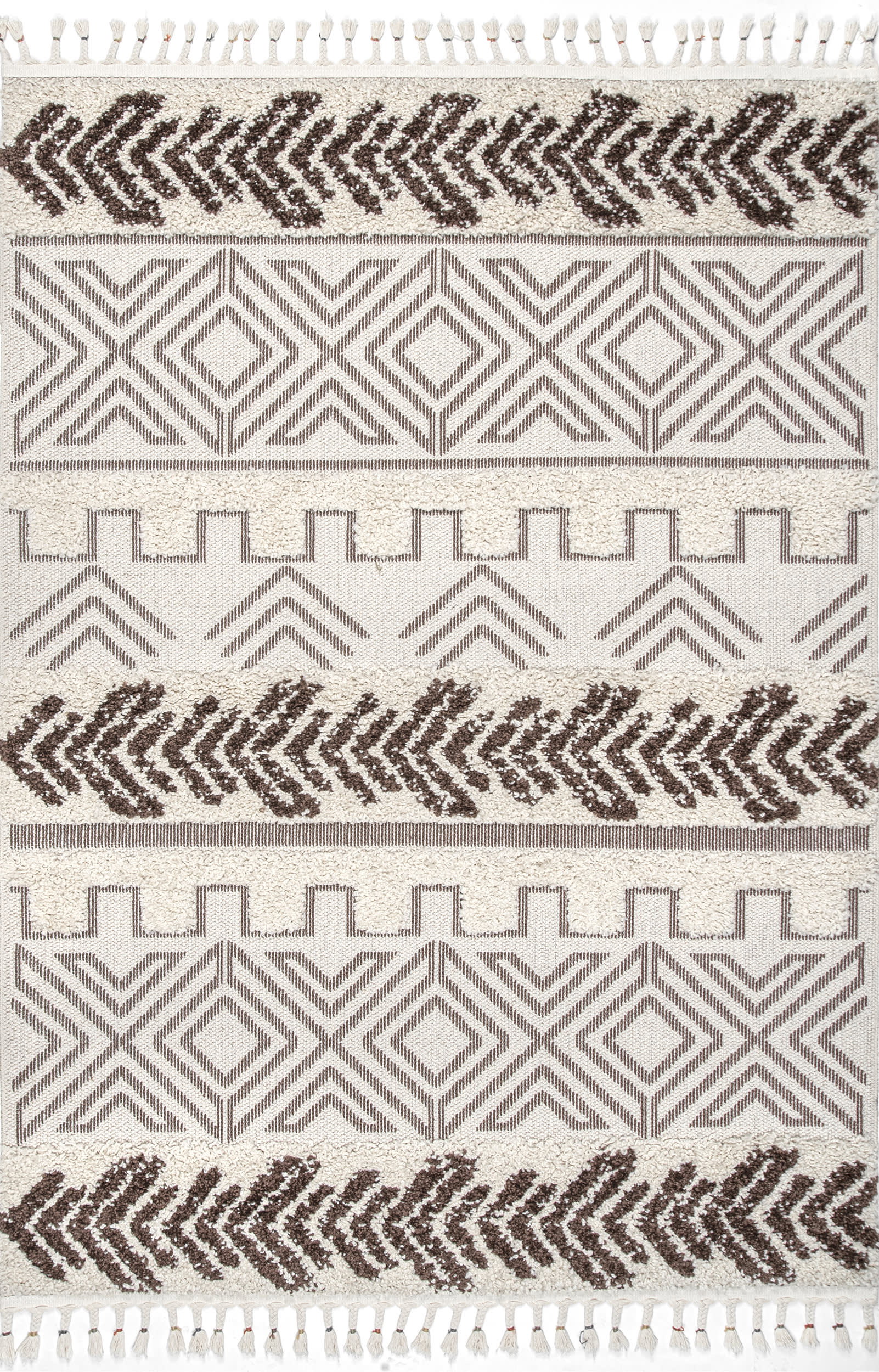 Premium Banded Shag Area Rug - Soft Plush Brown Carpet for Living Room, Bedroom & Nursery - Cozy Home Decor & Floor Comfort