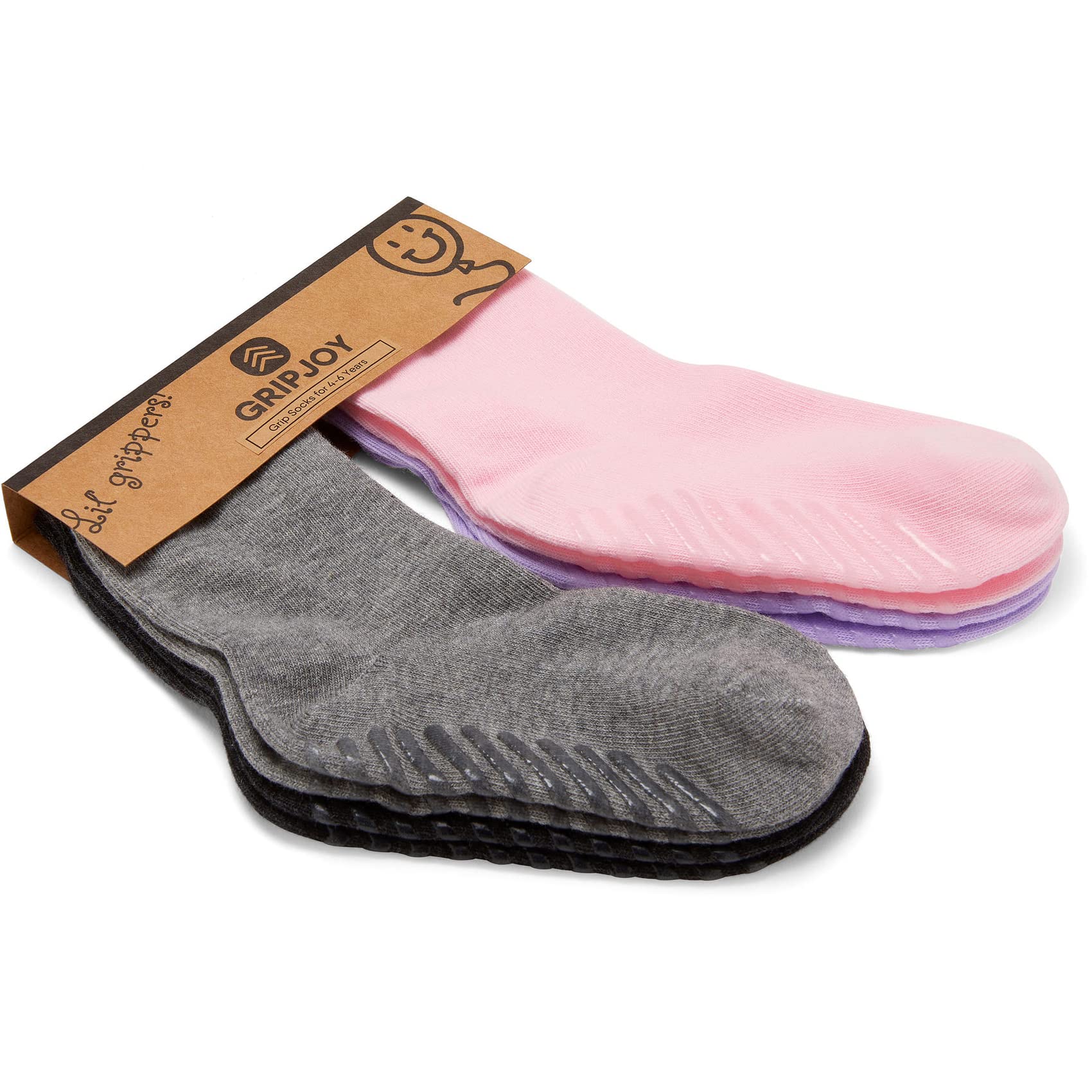 Gripjoy Non-Slip Toddler Socks with Grippers - 4 Pairs of Anti-Skid Baby Socks for Boys & Girls - Perfect for Playtime, Daycare & Learning to Walk