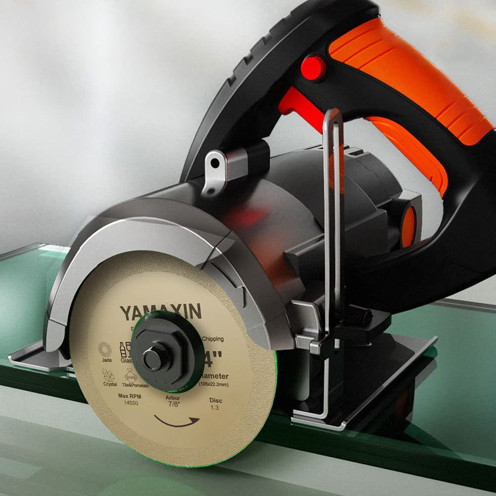 3Pcs 4-Inch Diamond Glass Cutting Discs for Angle Grinder - Rotary Grinding Wheels for Glass, Jade, Porcelain, Tile - Fits Arbor 7/8