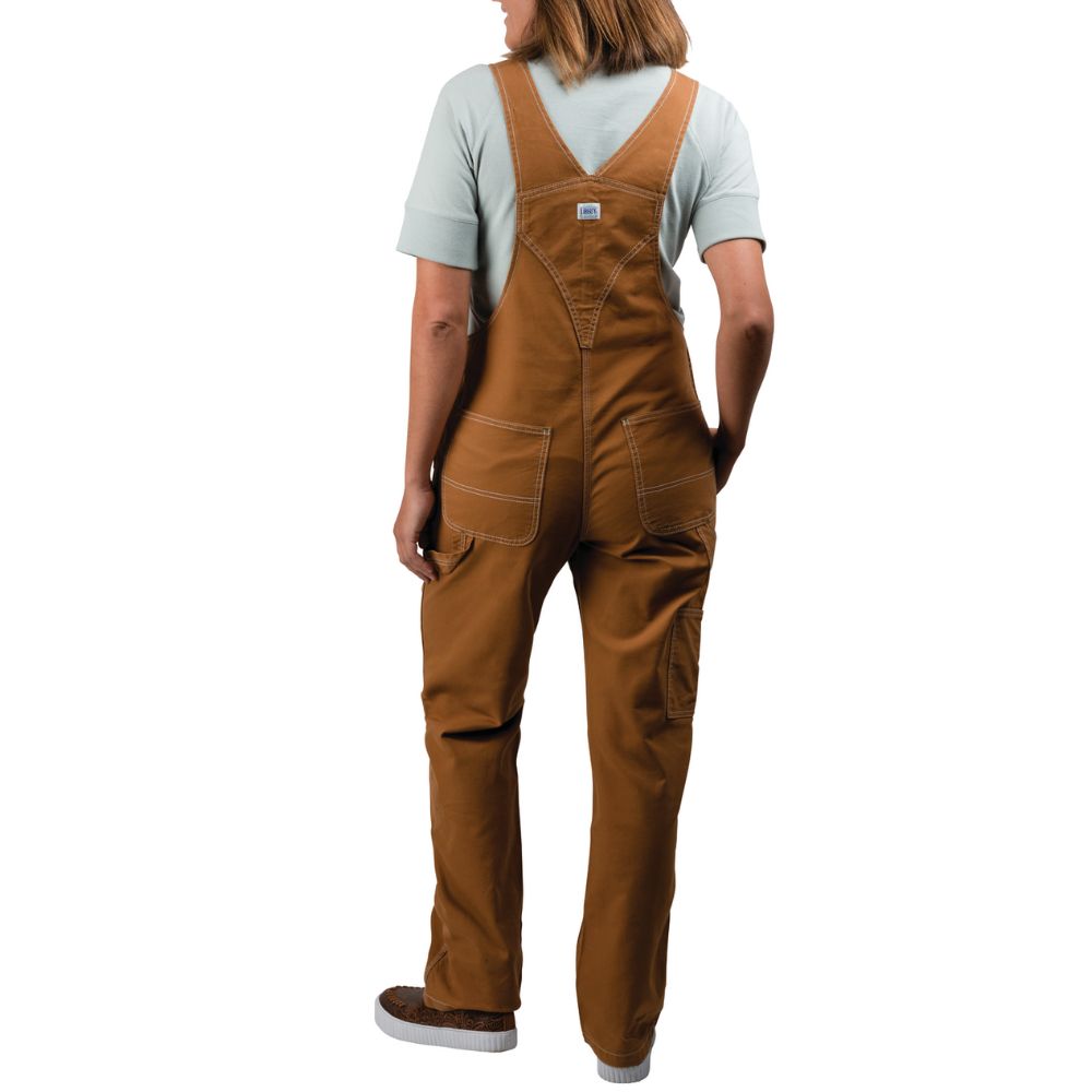 Liberty Women's Duck Bib Work Overalls YBF002 - Durable Brown Denim Coveralls for Farming, Gardening & DIY Projects