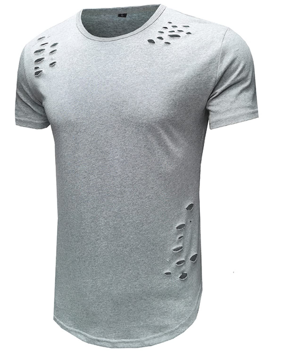 Men's Slim Fit Short Sleeve T-Shirt - Athletic Muscle Workout Tee - 100% Cotton Gym Shirt for Running, Training & Casual Wear