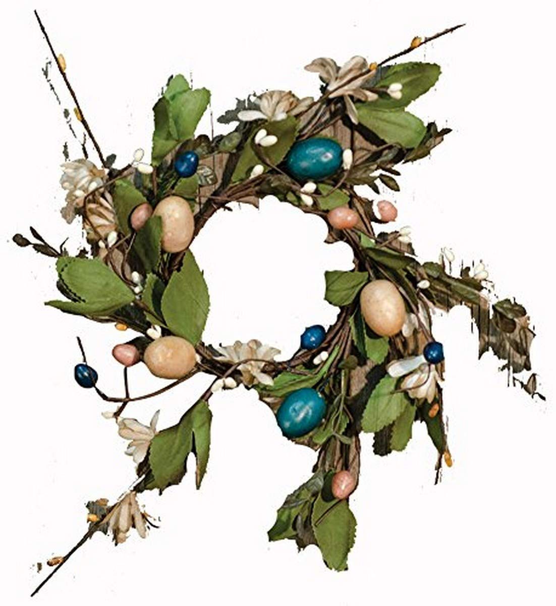 CWI Gifts 10 Inch Leaves Twig Wreath Rings - Rustic Front Door Decor, Candle Centerpiece, Easter & Country Home Decor - Perfect for Seasonal Door Hanging, Table Centerpieces, and Farmhouse Style Decorations