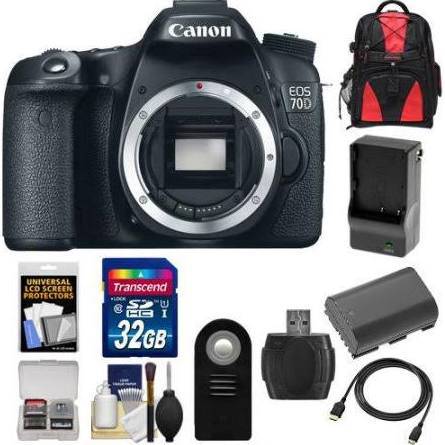 Canon EOS 70D/80D DSLR Camera Body with 32GB SD Card, Battery & Charger, Backpack Kit - Perfect for Travel Photography, Vlogging & Professional Shooting