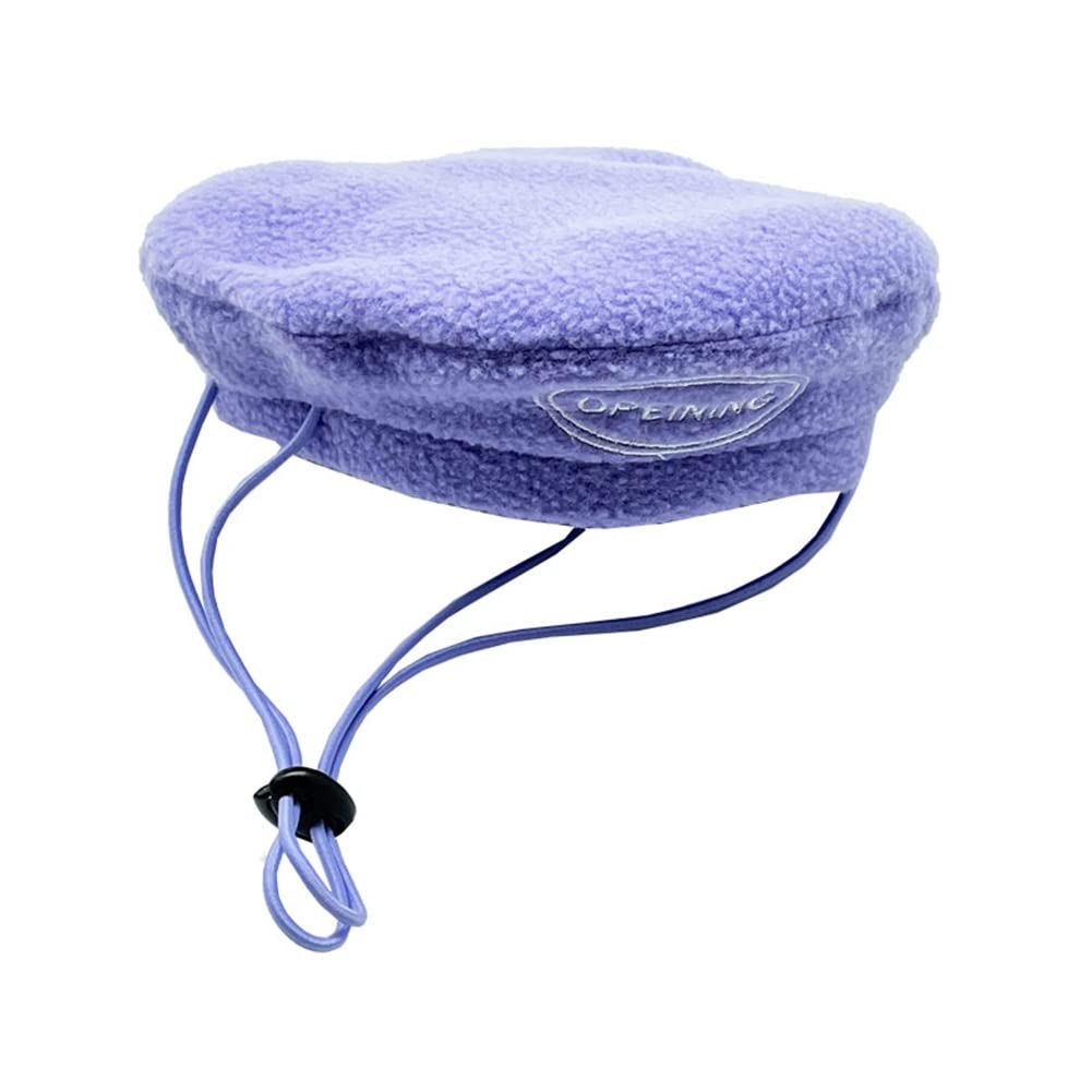 Dog Beret Hat - UV Sun Protection Pet Hat for Small & Medium Dogs & Cats | Fashionable Cat Beret Costume | Purple Pet Accessory for Outdoor Walks & Photo Shoots