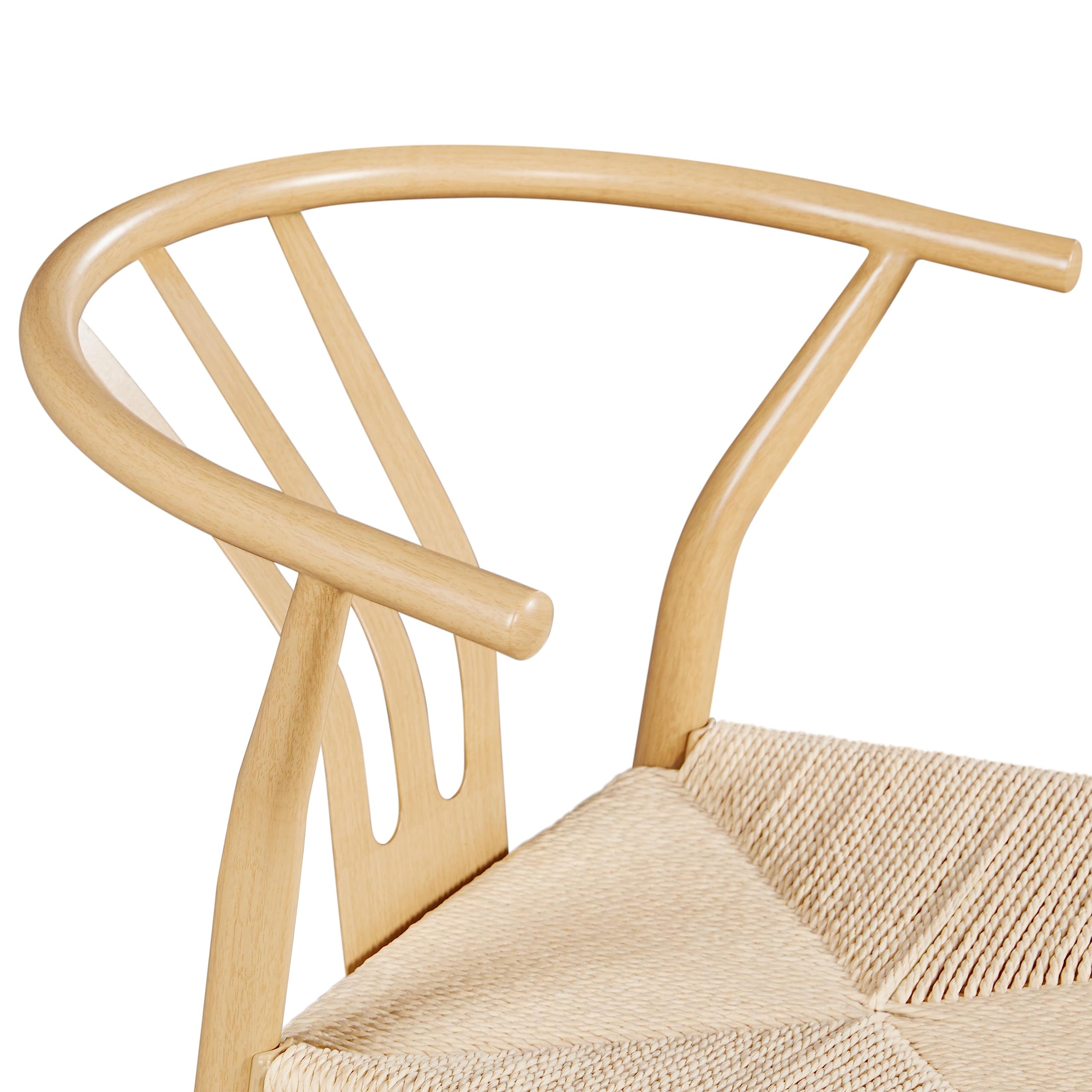 Yaheetech 4-Piece Mid-Century Modern Dining Chairs Set - Woven Hemp Seats & Wooden Frame - Perfect for Kitchen, Dining Room, Restaurant or Cafe