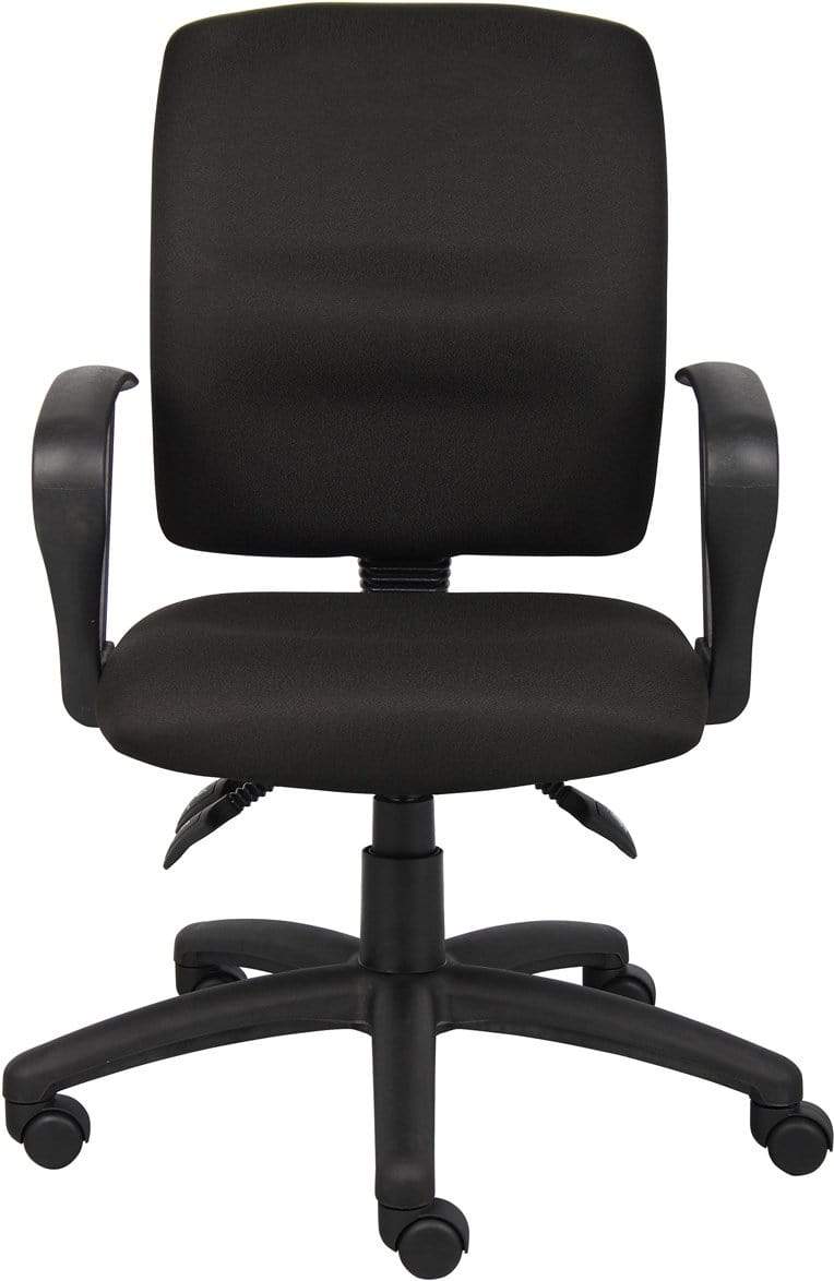Boss Multi-Function Fabric Task Chair [B3035 BK] - Ergonomic Office Chair for Home & Work, Adjustable Height & Lumbar Support, Comfortable Desk Chair for Long Hours Sitting
