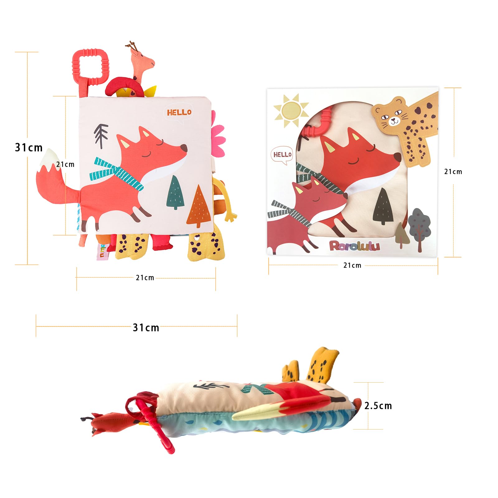 Soft Cloth Books for Babies - Interactive Developmental Activity Quiet Books | Animal-Themed Sensory Toys for Toddlers 0-2 Years | Perfect Baby Shower Gift & Early Learning Tool for Infants | Ideal for Playtime, Travel, and Bedtime Storytelling