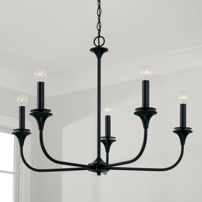 Elegant Lisa 5-Light Crystal Chandelier - Modern Dining Room Ceiling Light Fixture for Home Decor | Perfect for Living Room, Bedroom, and Entryway Lighting