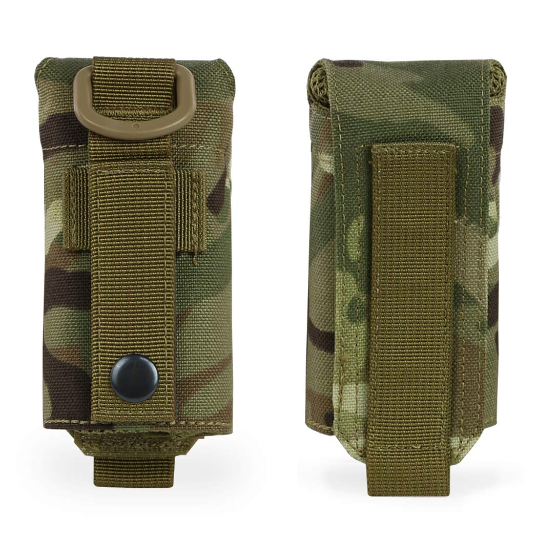 Tactical MOLLE Water Bottle Pouch - Foldable Military Canteen Holder with Drawstring & Mesh Design - Perfect for Hiking, Camping, and Outdoor Adventures