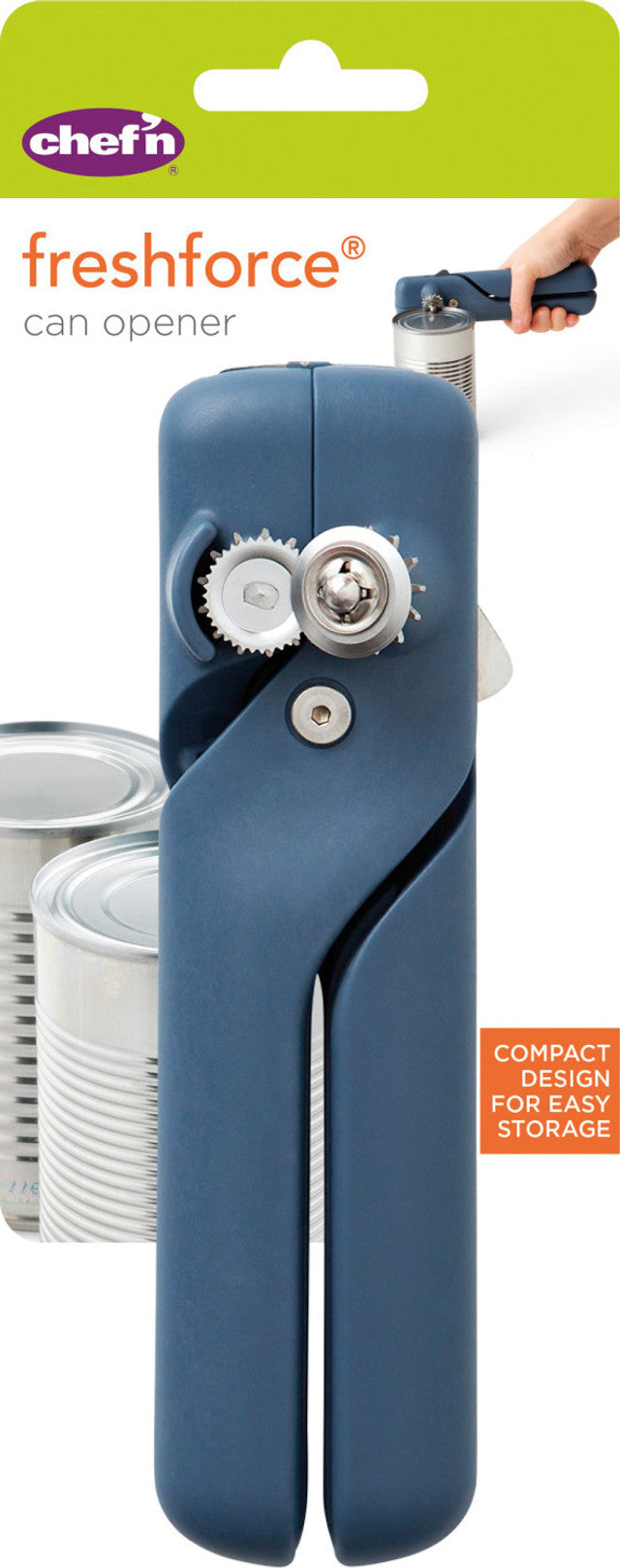 Chef'n FreshForce™ Can Opener - Effortless Smooth-Edge Opening for Safe Kitchen Use - Perfect for Home Cooking, Camping & Emergency Preparedness
