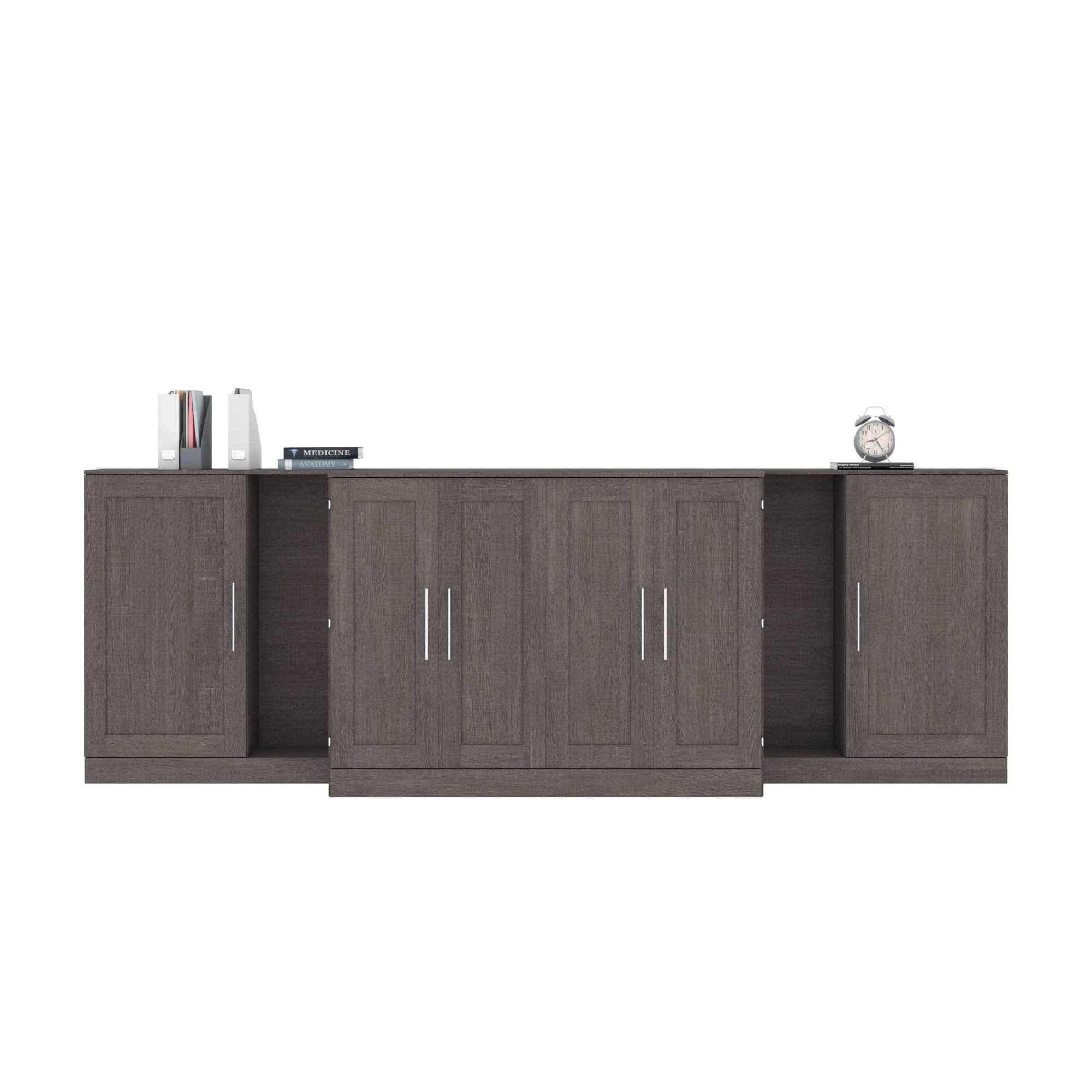 Pur Full Murphy Cabinet Bed with Mattress & 2x36