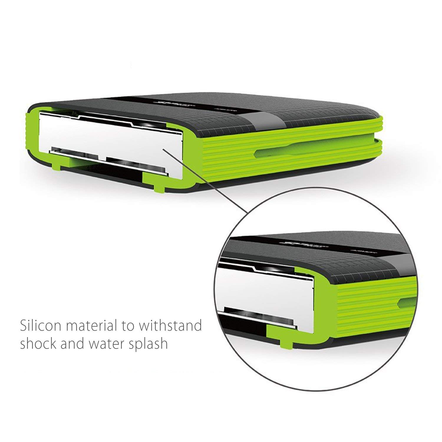 Silicon Power 4TB Rugged External Hard Drive - USB-C USB 3.0 Portable HDD, Military-Grade Shockproof & Water-Resistant for PC, Mac, iPad Pro (Black) - Perfect for Outdoor Adventures, Data Backup & On-the-Go Storage