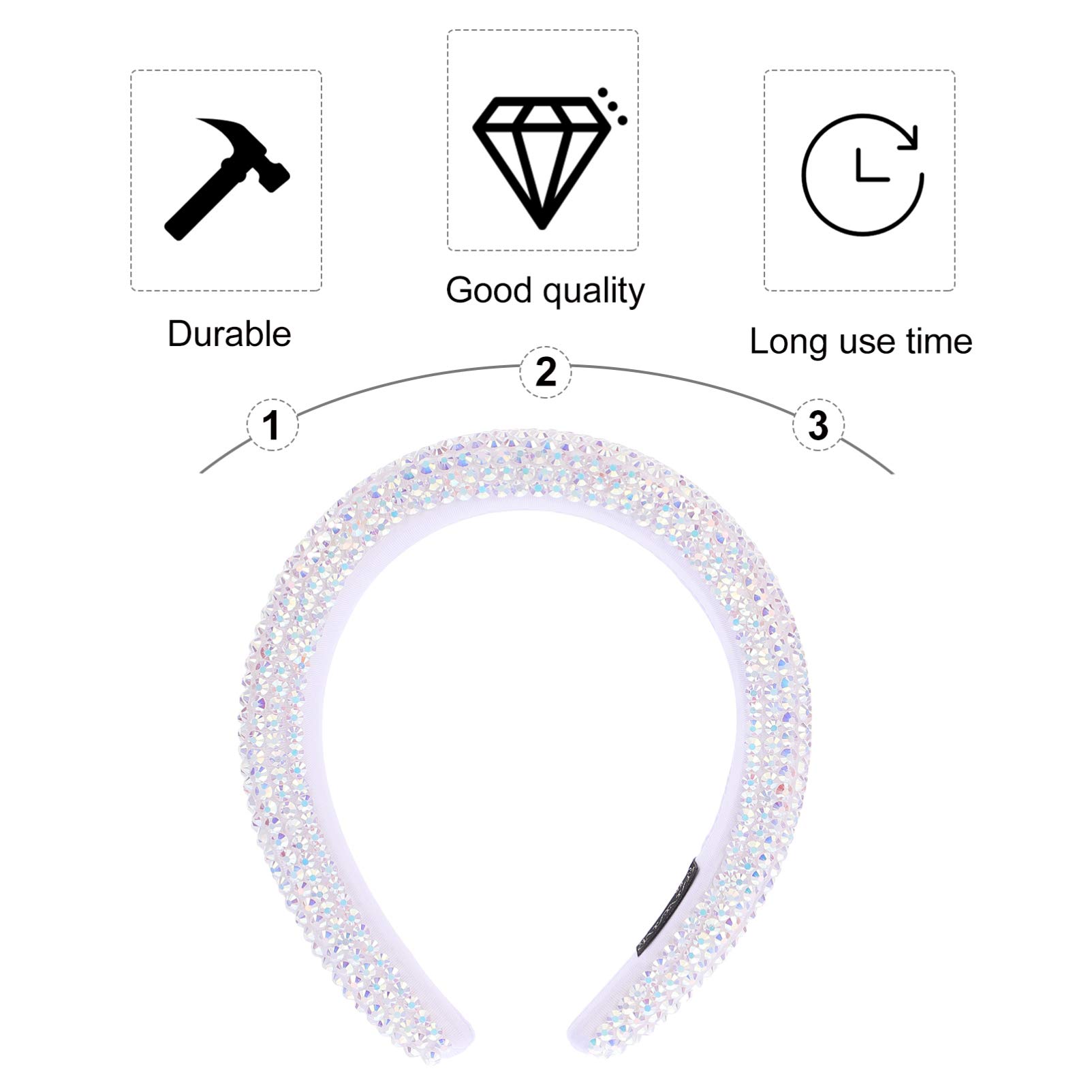 Sparkling Crystal Beaded Diamond Wide Brim Headband for Women - Elegant Party Headwear & Wedding Accessory - Perfect for Bridal, Prom, Evening Gala and Special Occasions