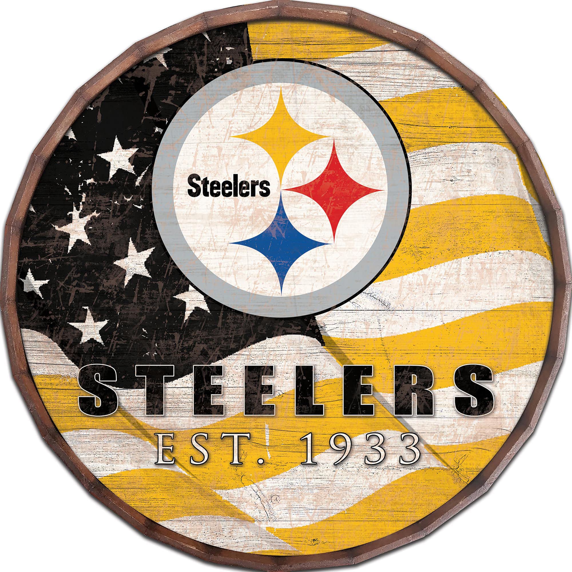 Fan Creations NFL 16-Inch Team Flag Barrel Top Sign - Perfect for Game Day Decor, Tailgating & Home Bar Accessories