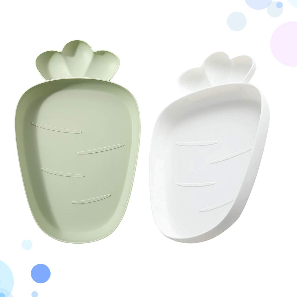 DOITOOL 2-Piece Ceramic Fruit Plate Set - Carrot-Shaped Candy Dish & Snack Tray for Home, Party, and Kitchen Decor | Perfect for Candy Display, Fruit Serving, and Dessert Presentation
