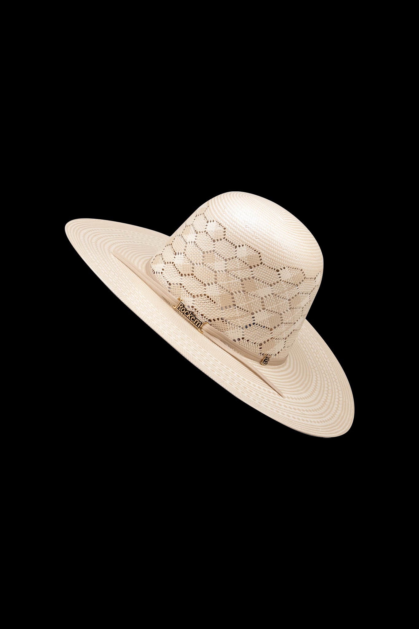 Rock'em 100X Ranch Hand Open Crown Straw Cowboy Hat for Men - Western Style Sun Protection for Outdoor, Rodeo & Farm Work