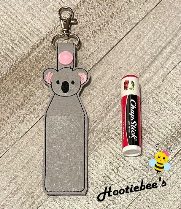 Koala Bear Hand Sanitizer Holder & Lip Balm Keychain - Cute Sanitizer Bottle Clip for Purse, Backpack, Gym Bag - Perfect for Travel, Office, School
