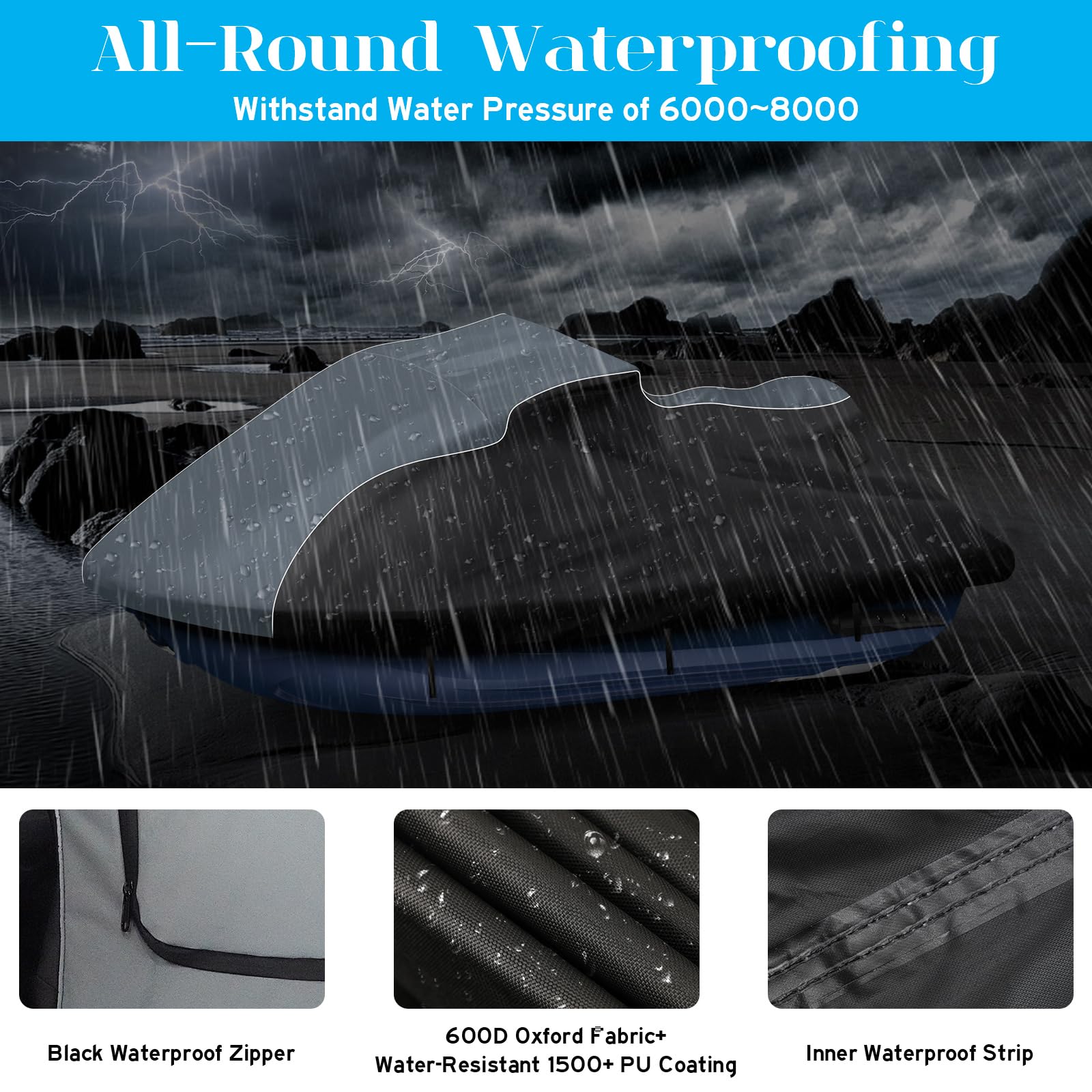 Premium 600D Oxford Jet Ski Cover for Yamaha FX Cruiser HO/SHO/SVHO (2012-2018) - Heavy Duty Waterproof Waverunner Cover with UV Protection & Ventilation - Perfect for Outdoor Storage & Marine Use